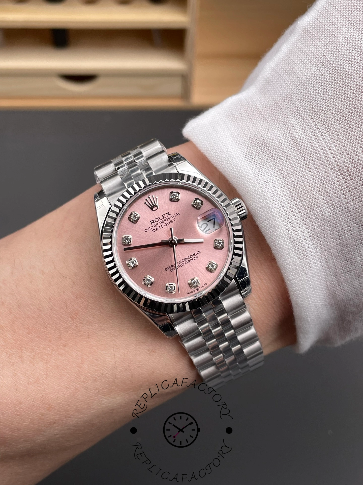 Rolex Datejust 31 Pink Dial Diamonds Jubilee 278274 0032 Women's Watch