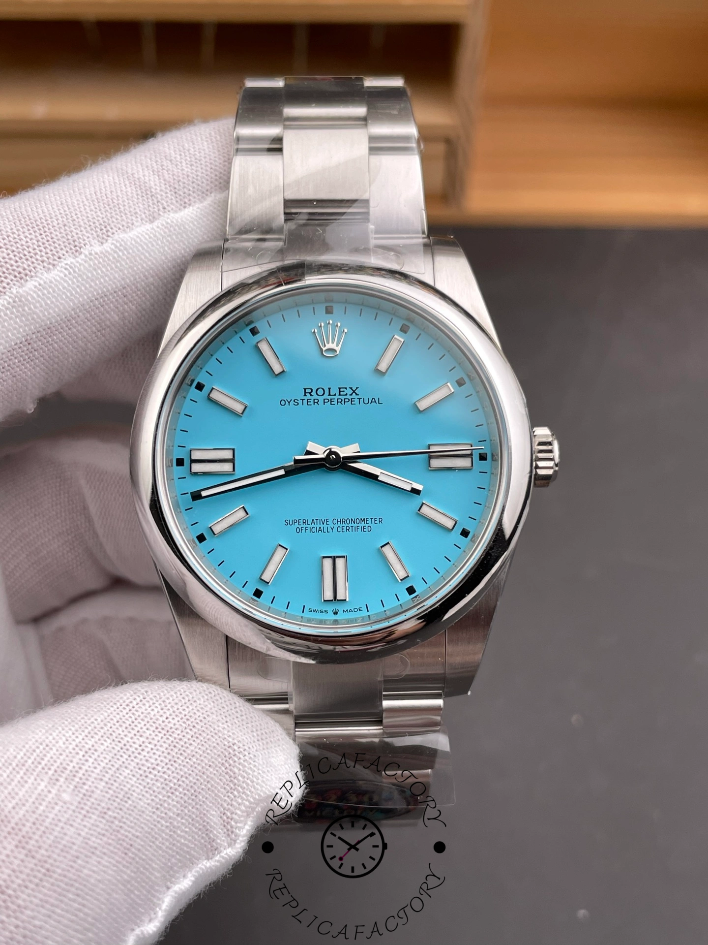 Rolex Men's Oyster Perpetual 41 Turquoise Dial m124300 0006 Men's Watch
