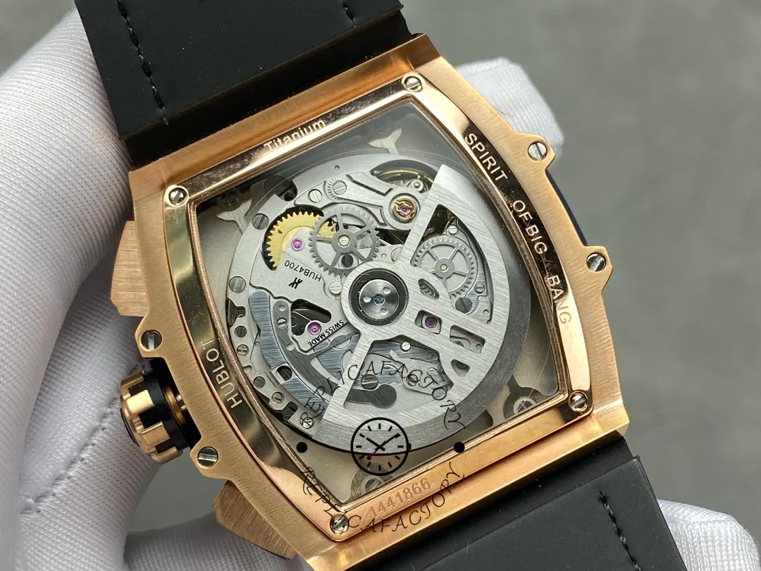 Hublot Spirit of Big Bang Chronograph King Gold Blue Leather Men's Watch 601.OX.7180.LR