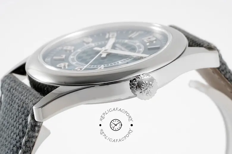 Side angle of the Patek Philippe Calatrava 6007A-001, focusing on crown side and curved case profile.