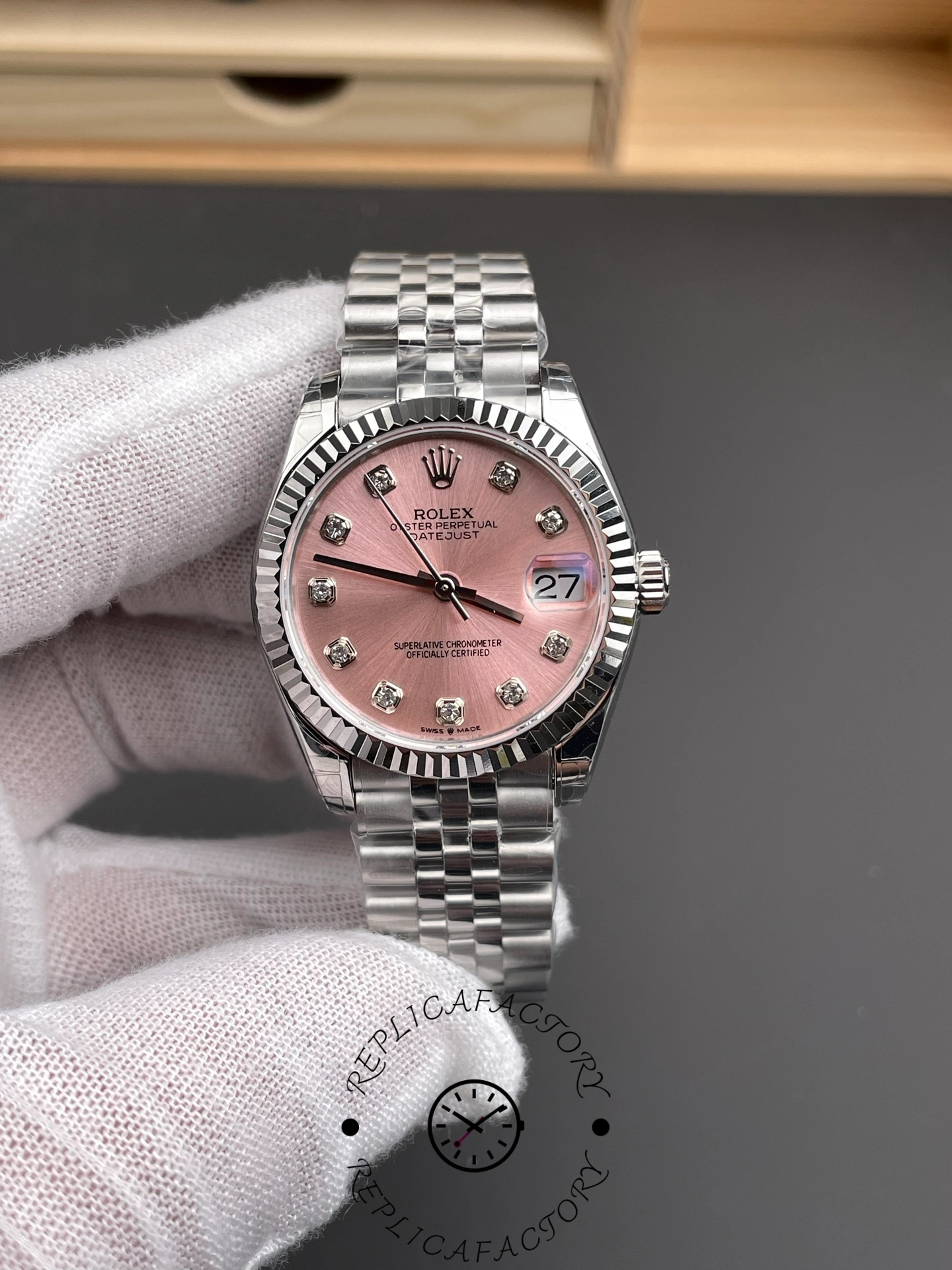 Rolex Datejust 31 Pink Dial Diamonds Jubilee 278274 0032 Women's Watch