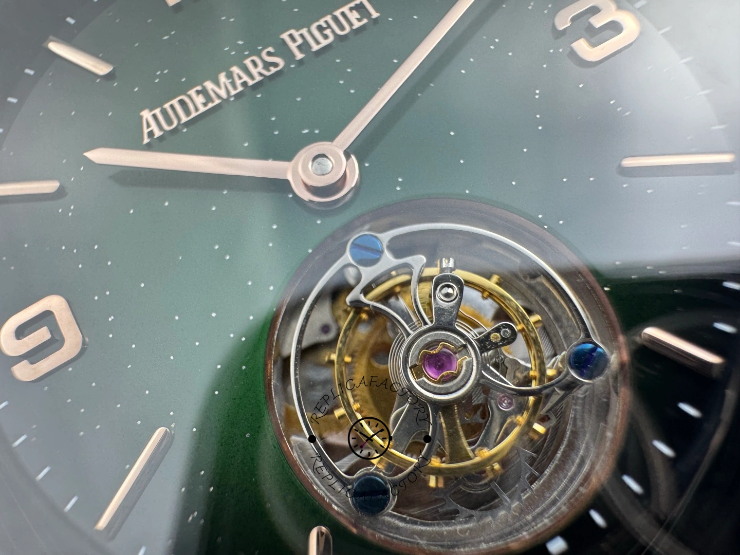 1:1 Clone AP CODE 11.59 26396NR.OO.D002KB.01 Green Aventurine Nylon Strap