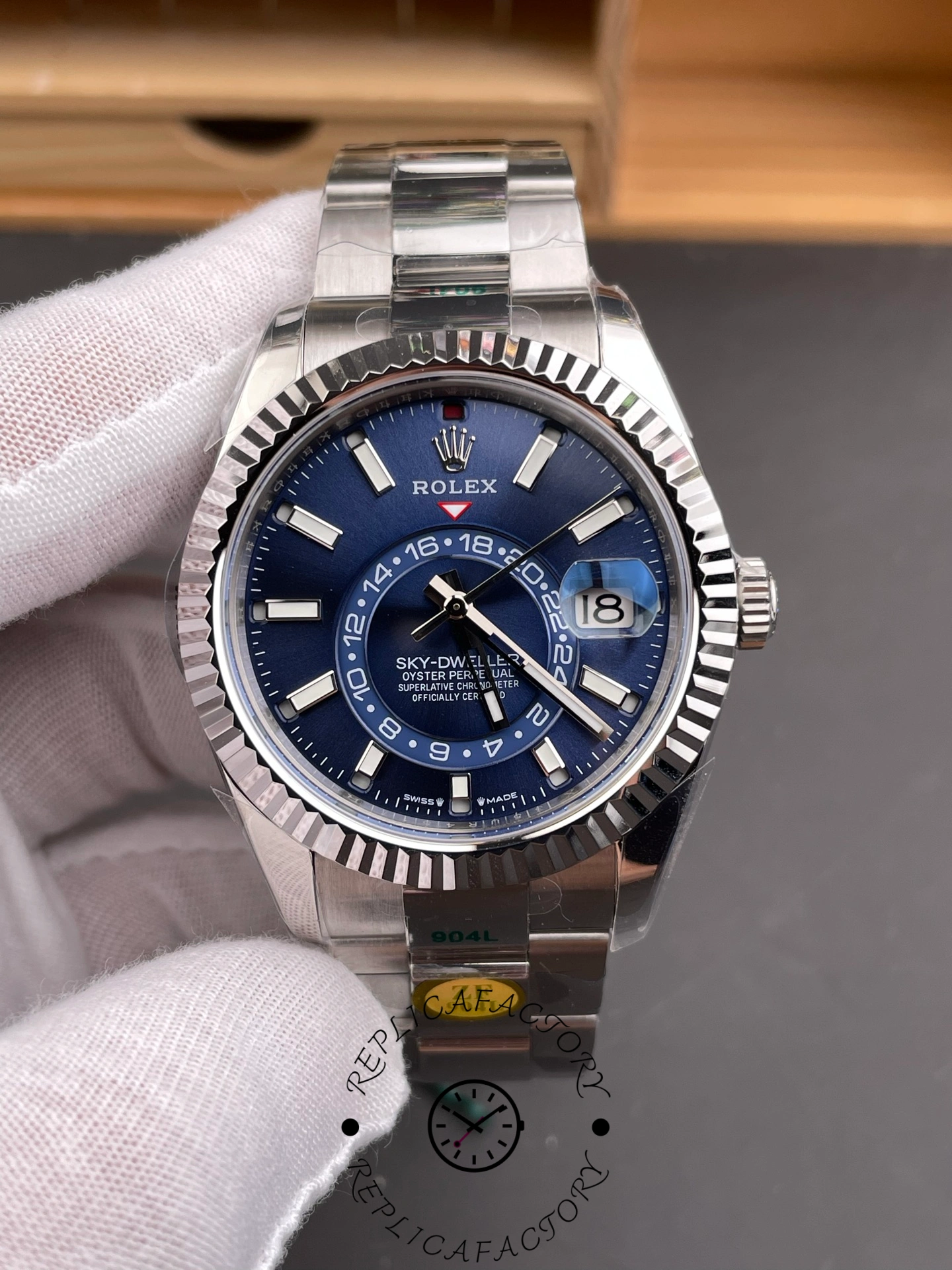 Rolex Sky-Dweller 42 m336934 0005 Stainless Steel Blue Dial Replica Watch