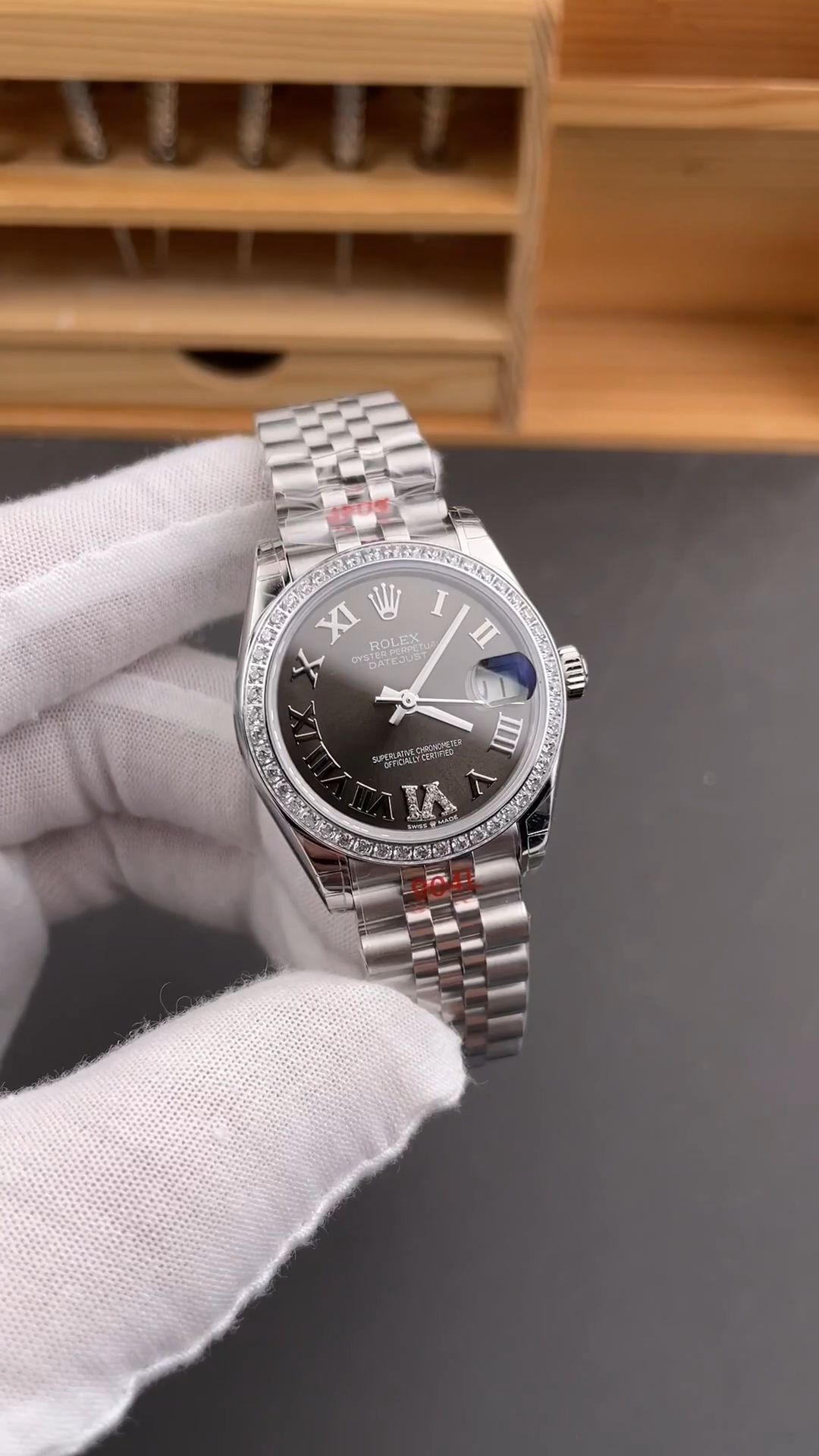 Rolex Lady Datejust 31mm Roman Black Dial 278384RBR 0002