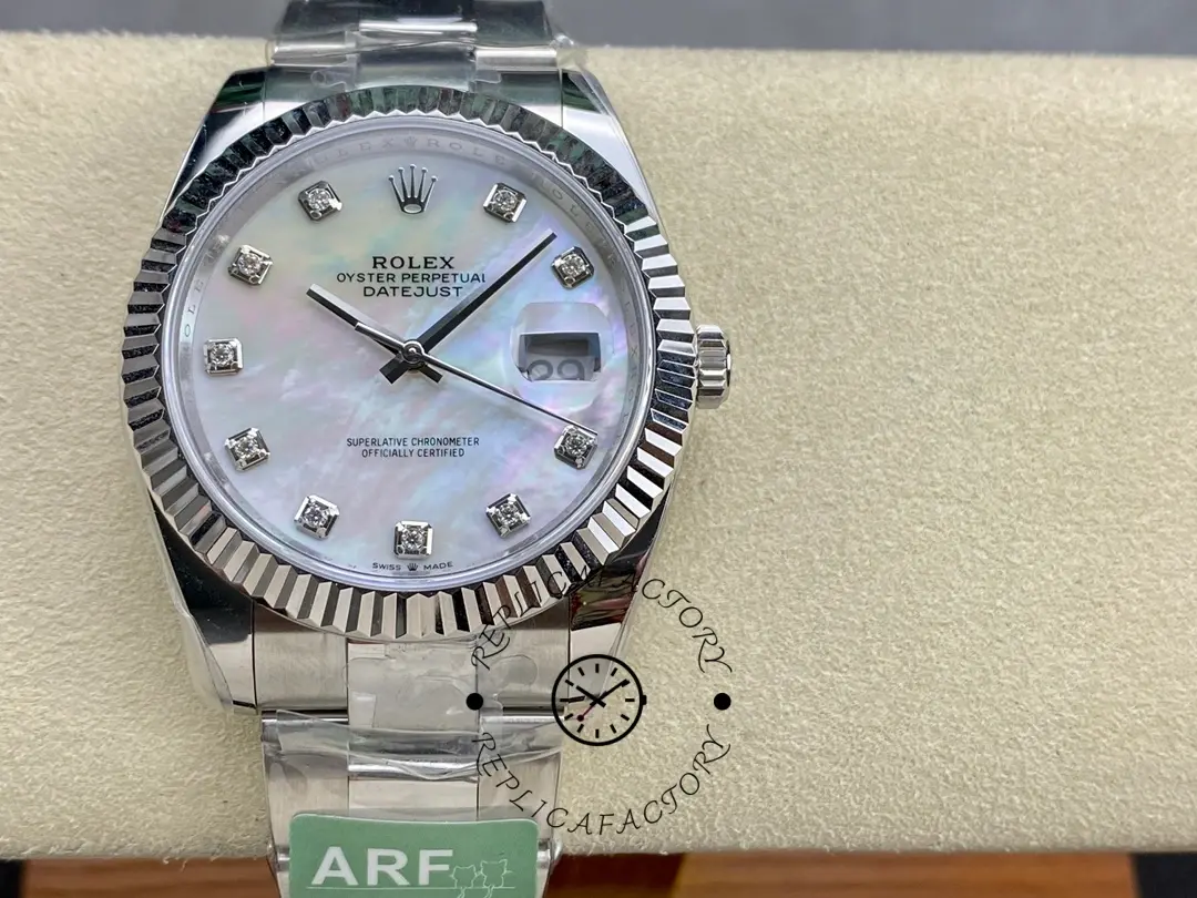 Rolex Datejust 126334-0019 Fluted Bezel White MOP Dial 41MM Mens Replica Watch