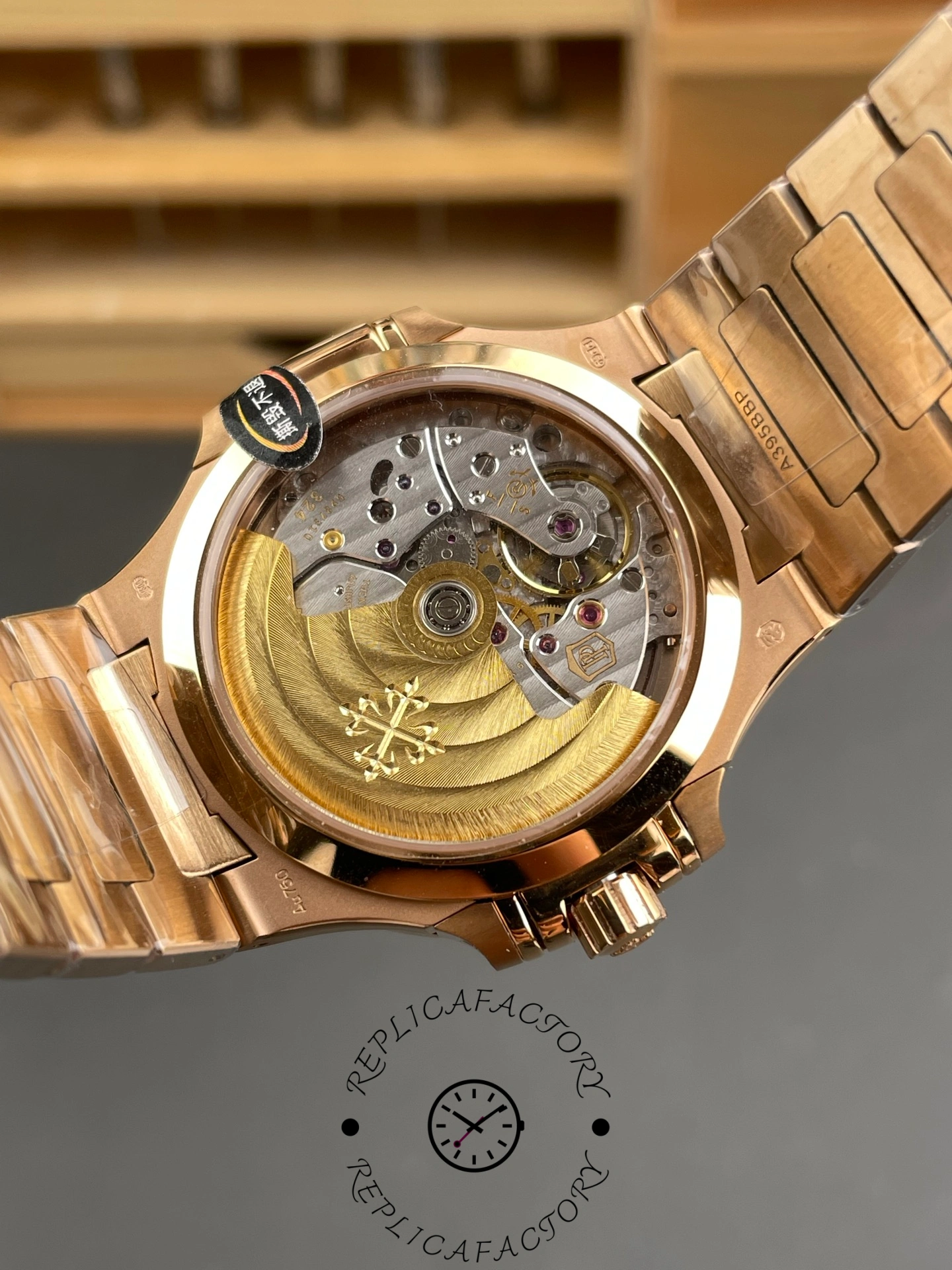 Patek Philippe Nautilus Ladies Rose Gold Gemset Bezel 7118 1300R 001