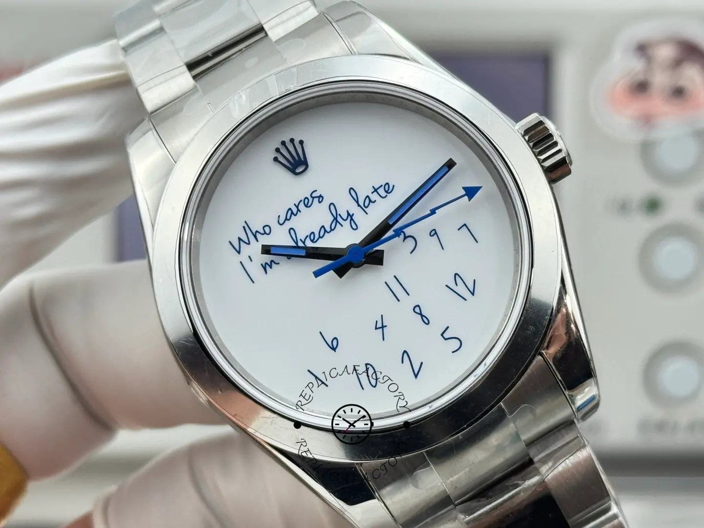 Rolex Milgauss 116400 Who Cares I'm Already Late Replica 40mm Steel
