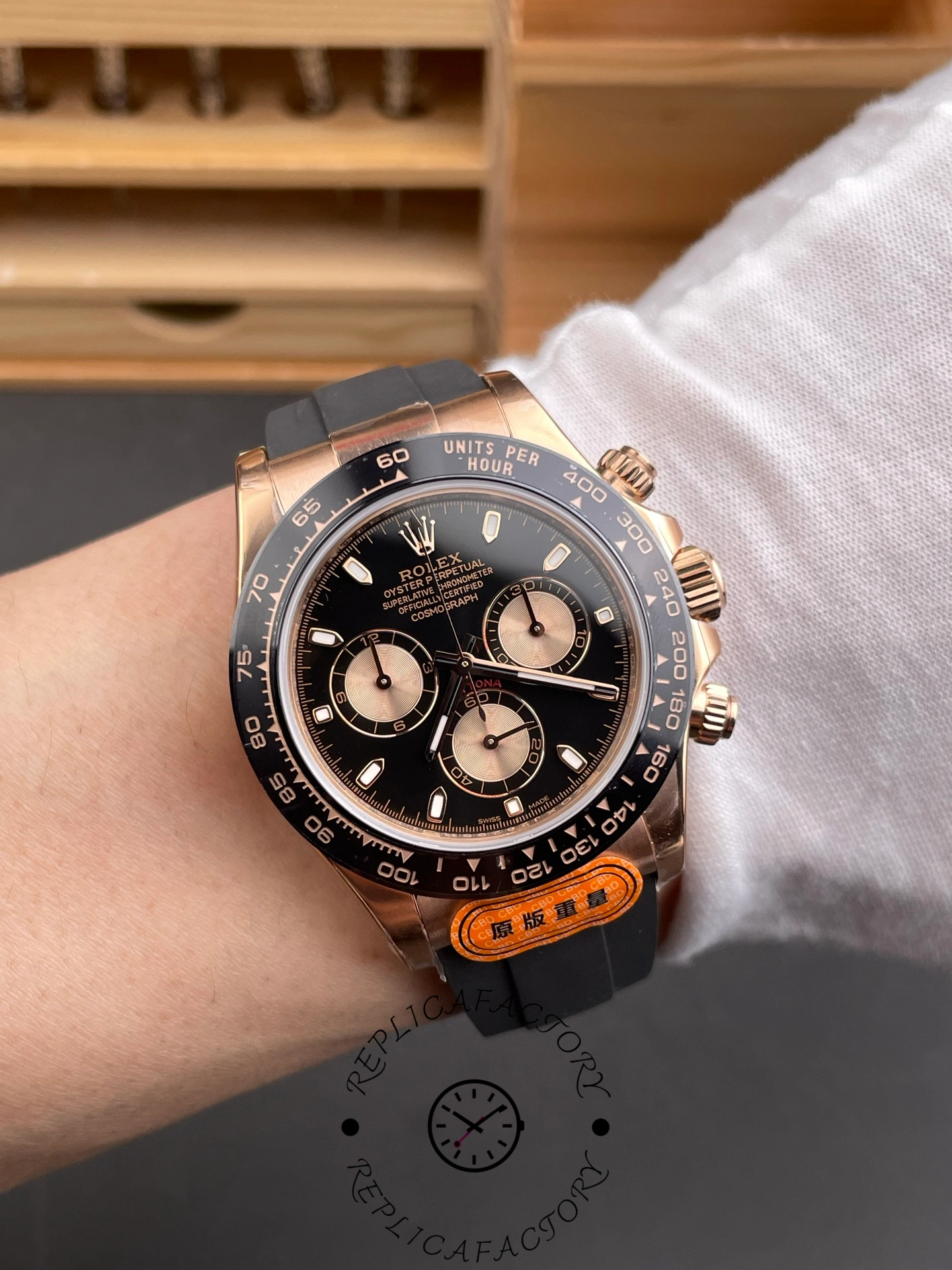 Rolex Cosmograph Daytona 116515LN Rose Gold Black Dial 40mm Mens Replica Watch