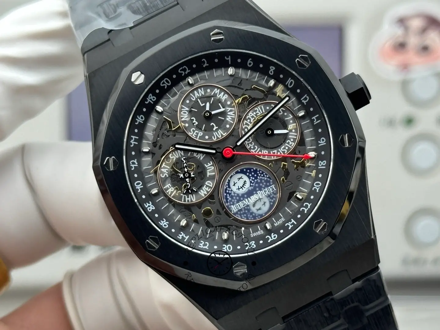 AP Royal Oak Replica 26585CE.OO.1225CE.01 Perpetual Calendar Black Ceramic