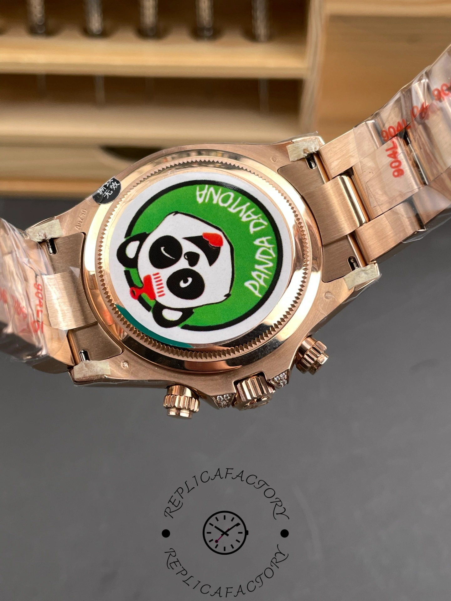 Replica Rolex Daytona 126595TBR 0001 Pink Dial & Diamond Bezel Watch