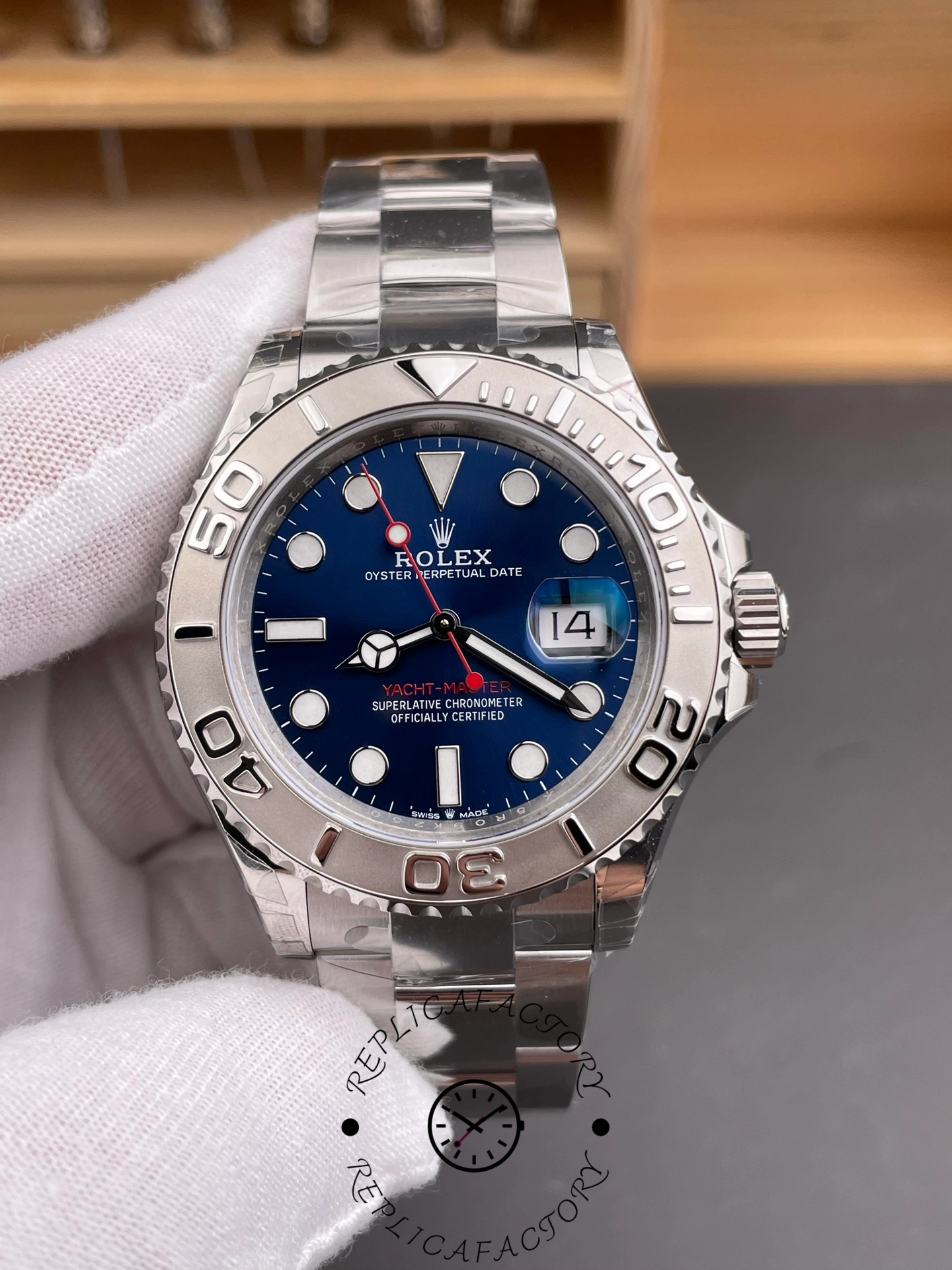 Rolex Yacht-Master 126622 Platinum Bezel Blue Dial 40MM Mens Replica Watch