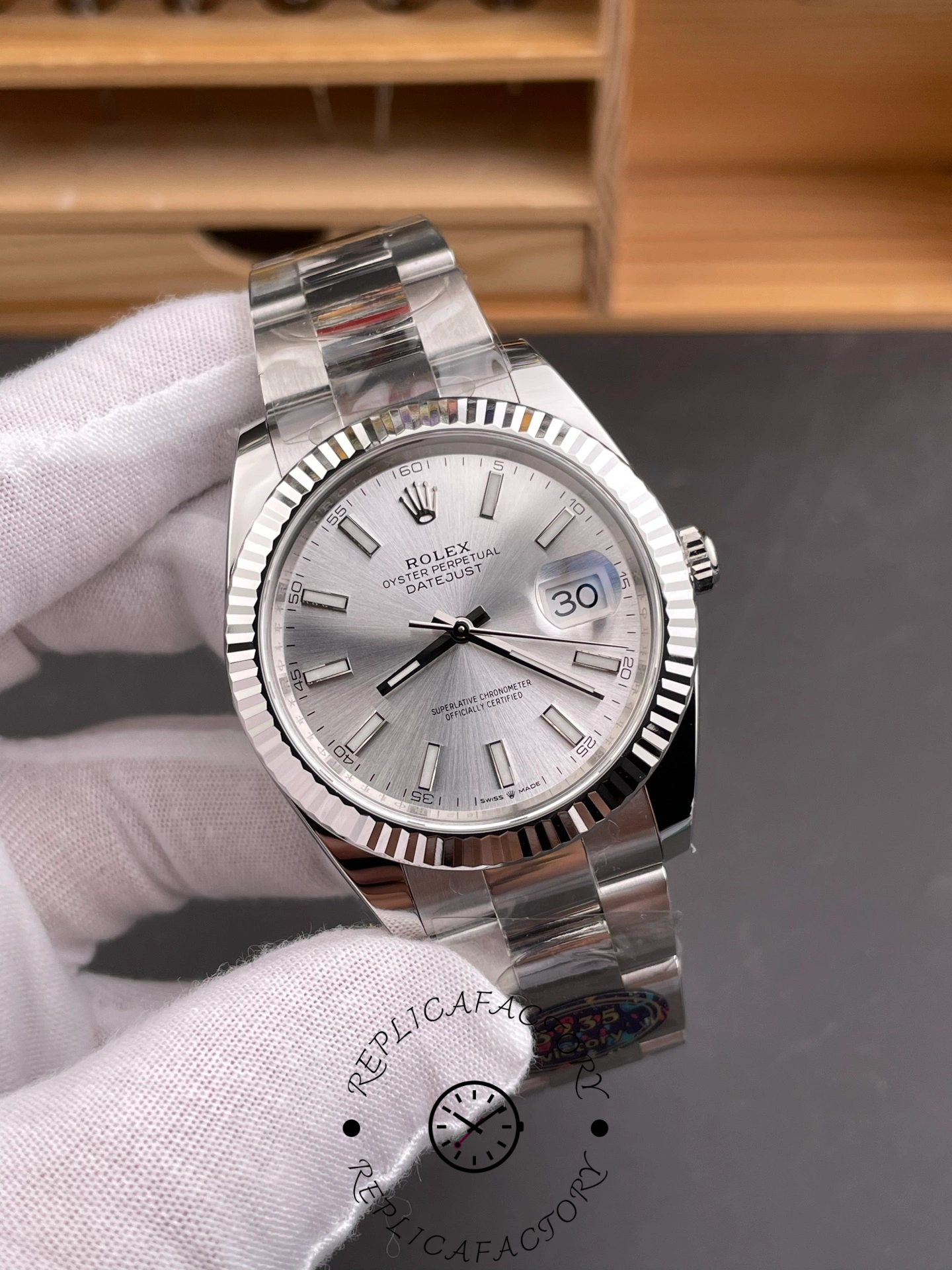 Rolex Datejust 126334 0003 Fluted Bezel Silver Dial 41MM Mens Replica Watch