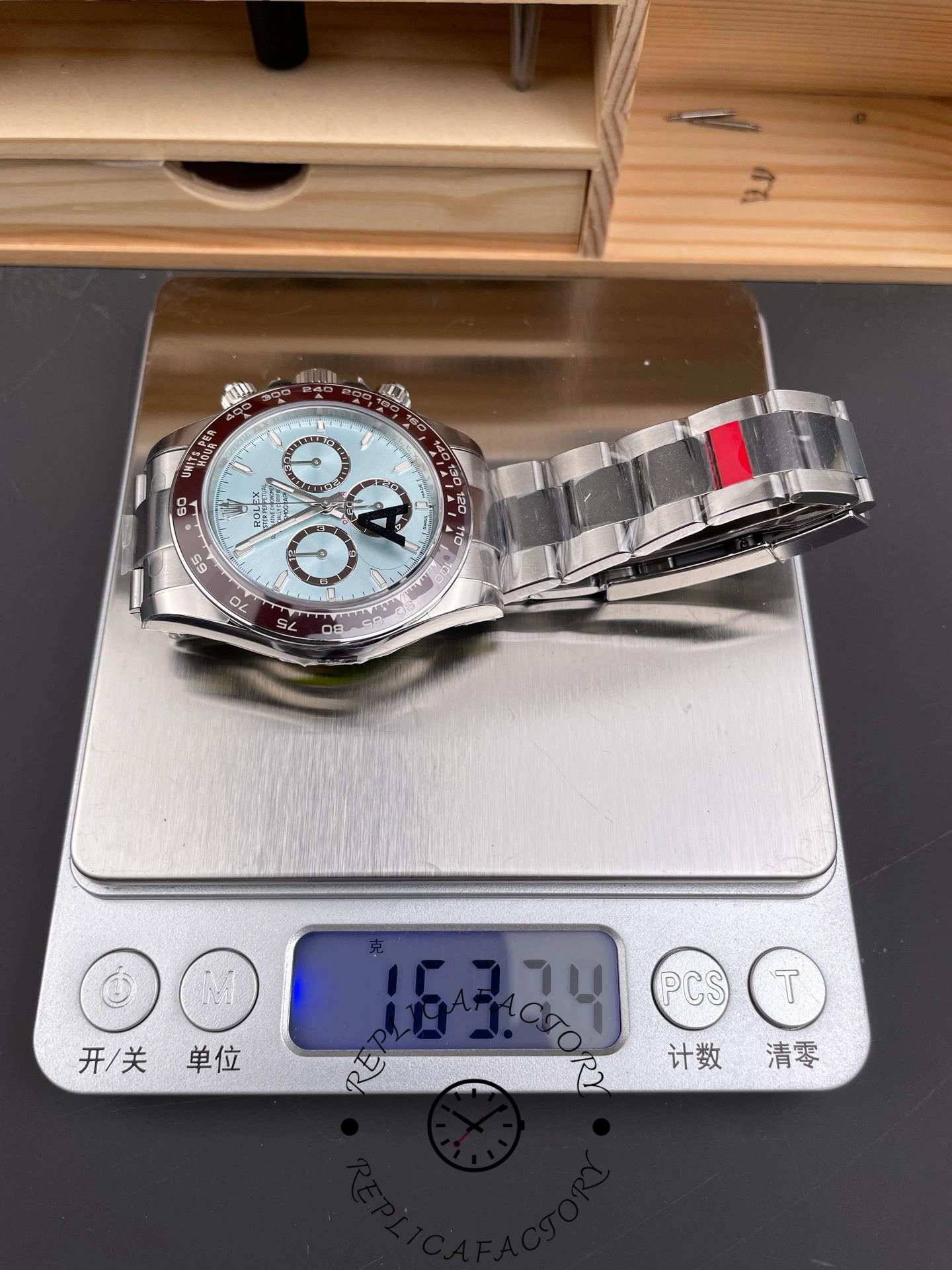 Rolex Platinum Cosmograph Daytona Ice Blue Index Dial Oyster Bracelet 126506 0001