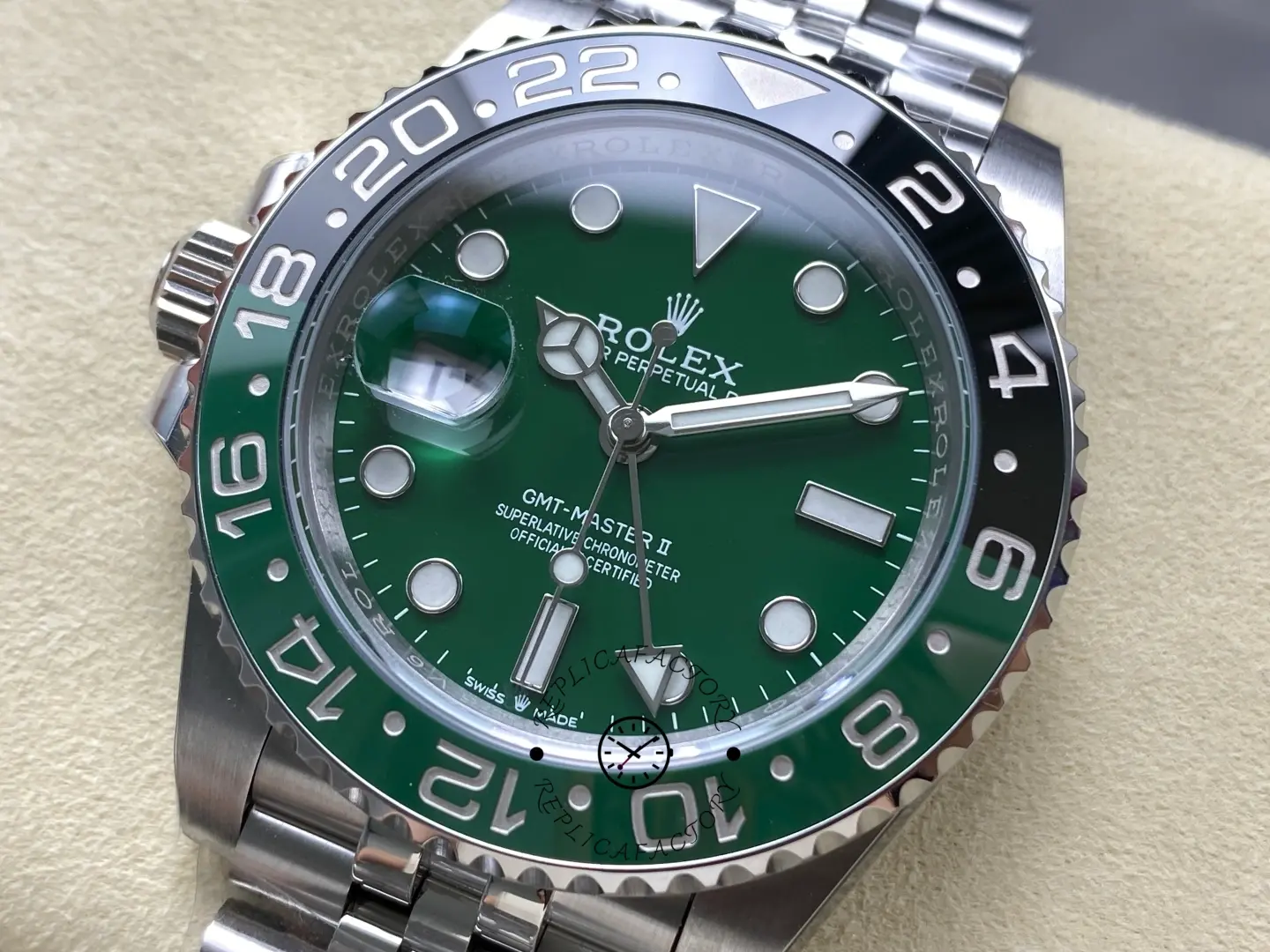 Rolex GMT Master II Green Dial M126729VTNR 0002 1:1 Clone Jubilee Bracelet Watch