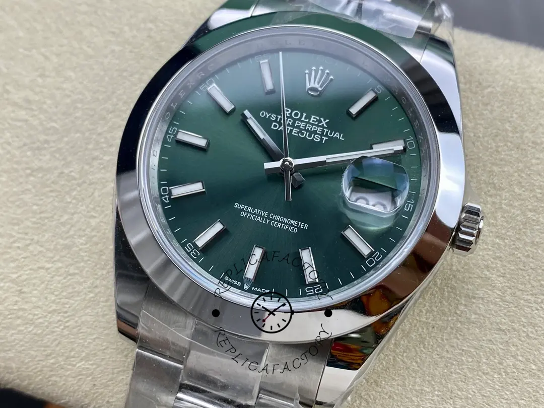 Rolex Datejust 41 Green Stick Dial Oyster m126300 0019 Men's Watch