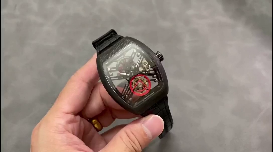 Franck Muller Skeleton V45 T SQT Black Strap 35.6mm×40.6mm - WatchesReplica.is