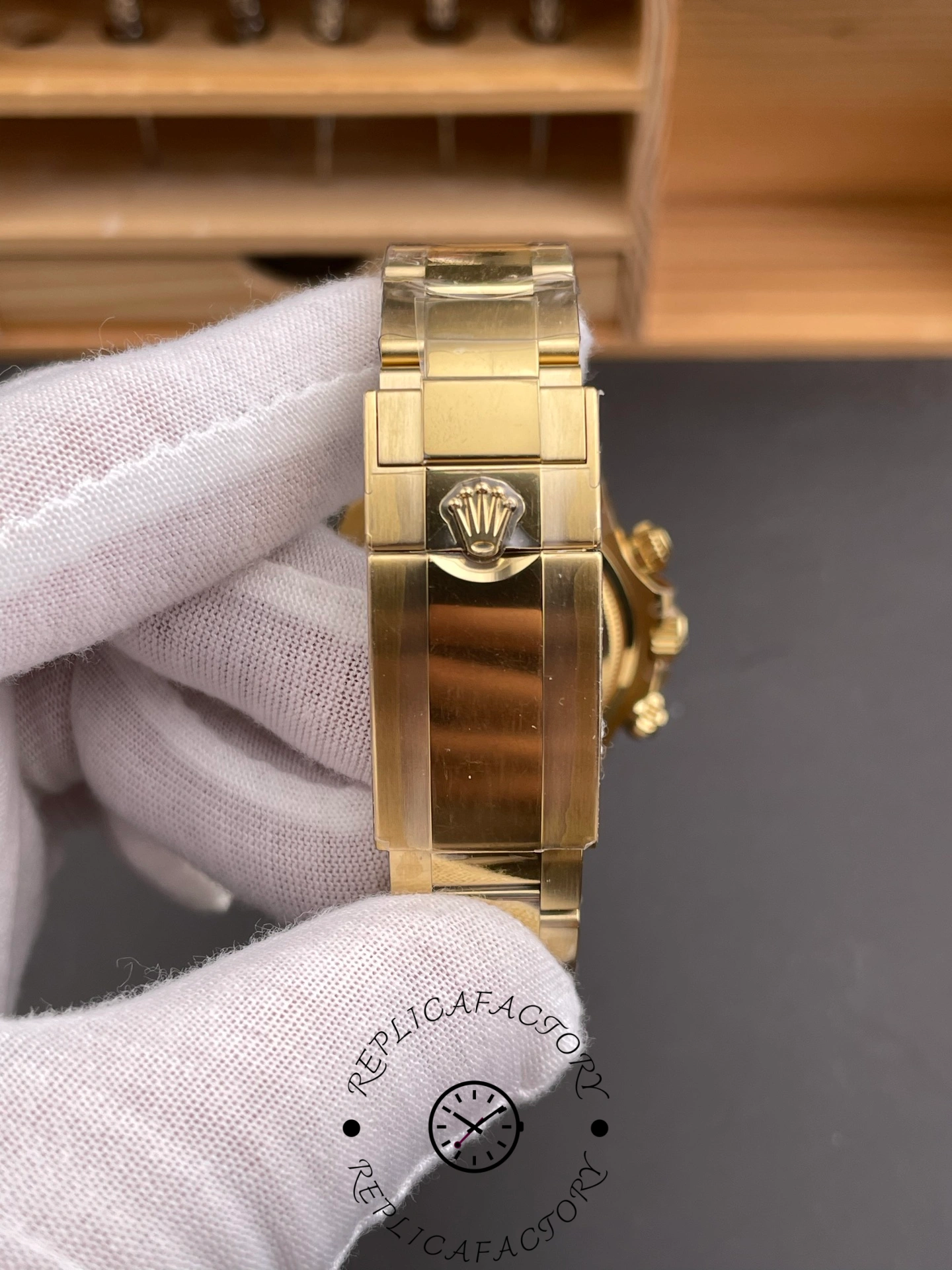 Rolex Daytona 40mm Yellow Gold Oyster Bracelet with Black Stick Dial 126508 0004