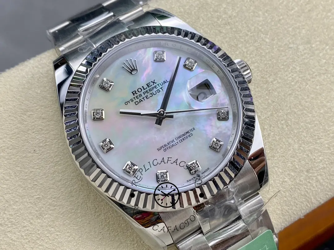 Rolex Datejust 126334-0019 Fluted Bezel White MOP Dial 41MM Mens Replica Watch