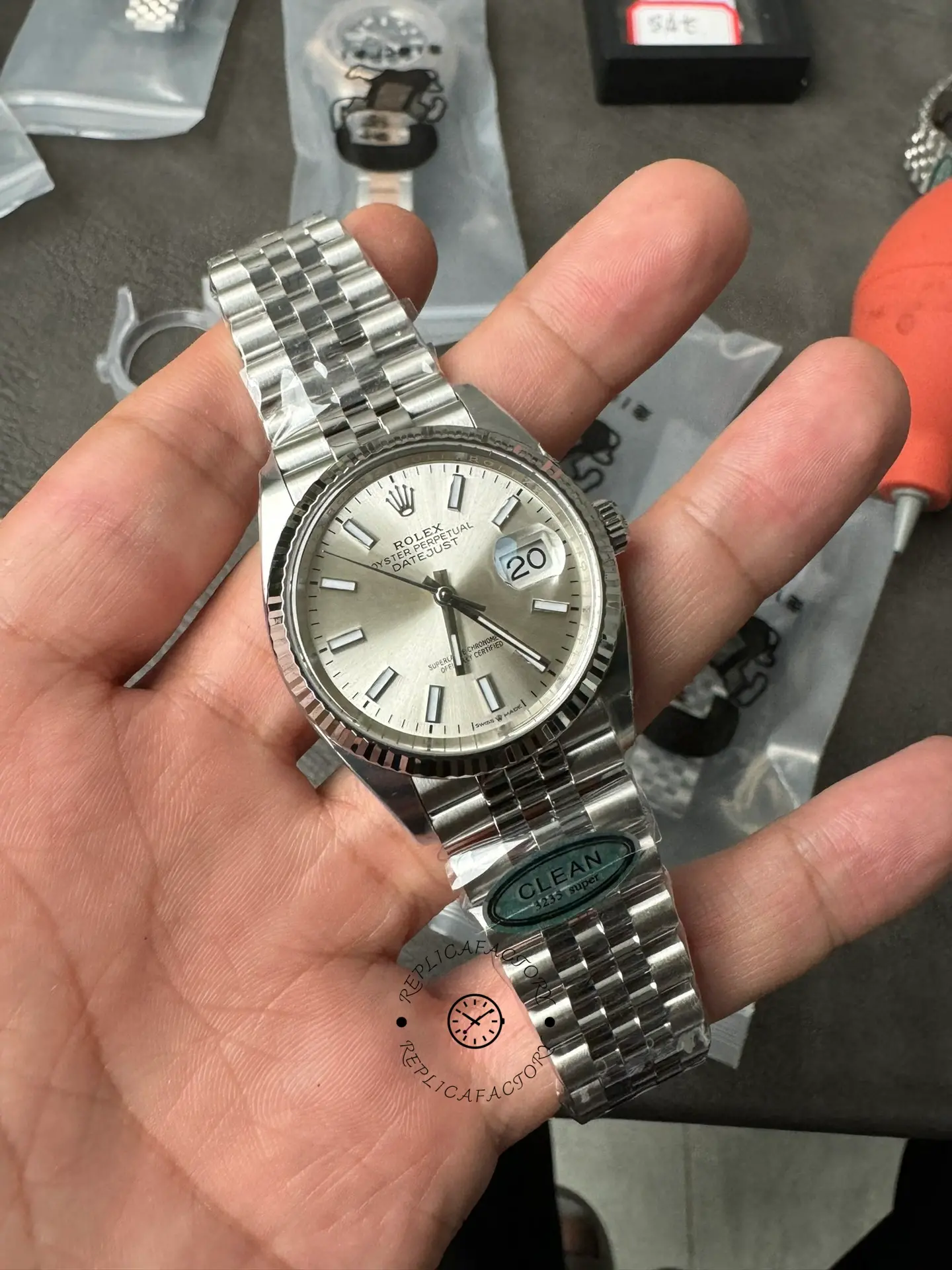Rolex Datejust 126234 Fluted Bezel Silver Index Dial 36MM Unisex Replica Watch