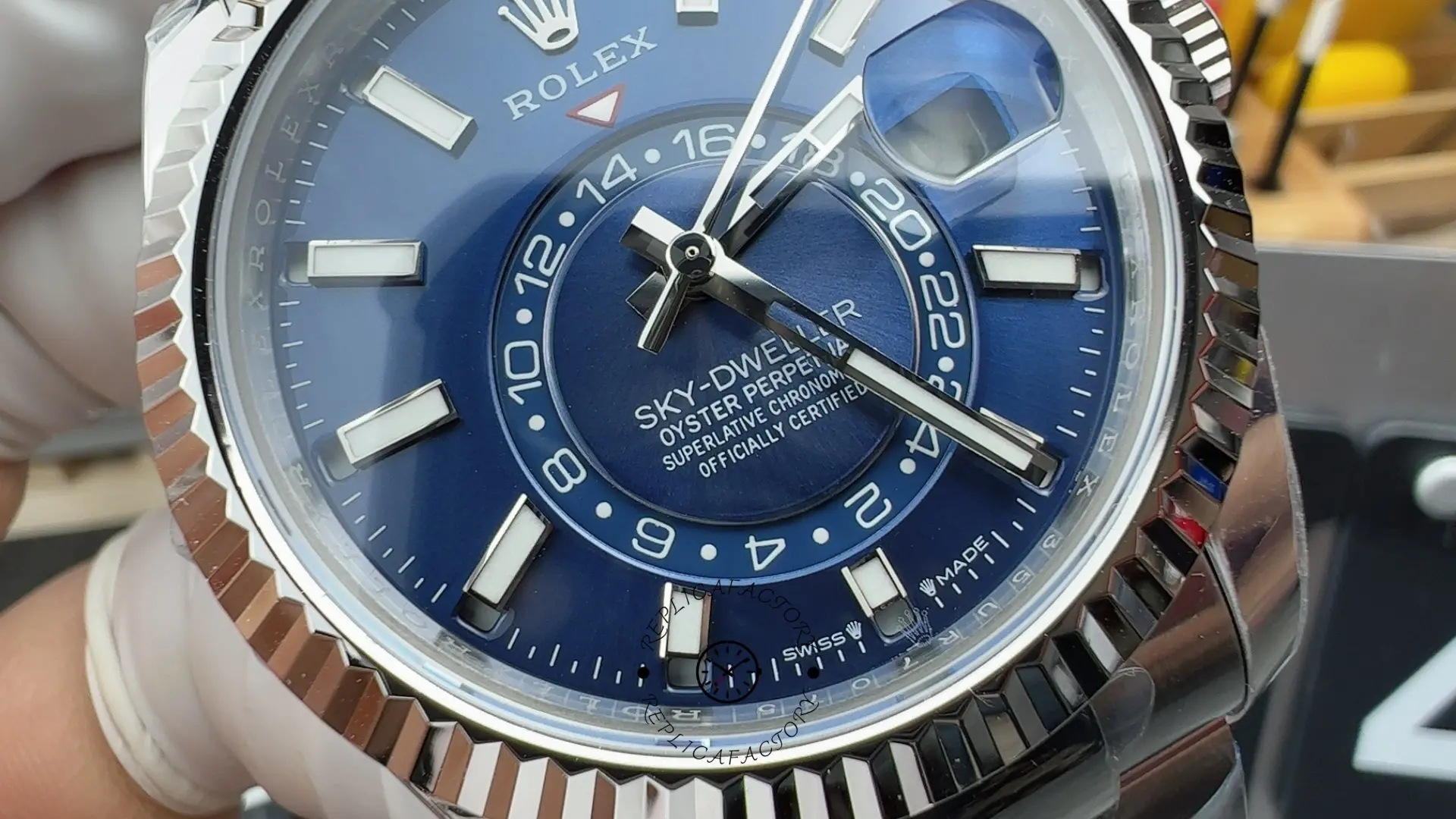 Rolex Sky-Dweller 42 m336934 0005 Stainless Steel Blue Dial Replica Watch