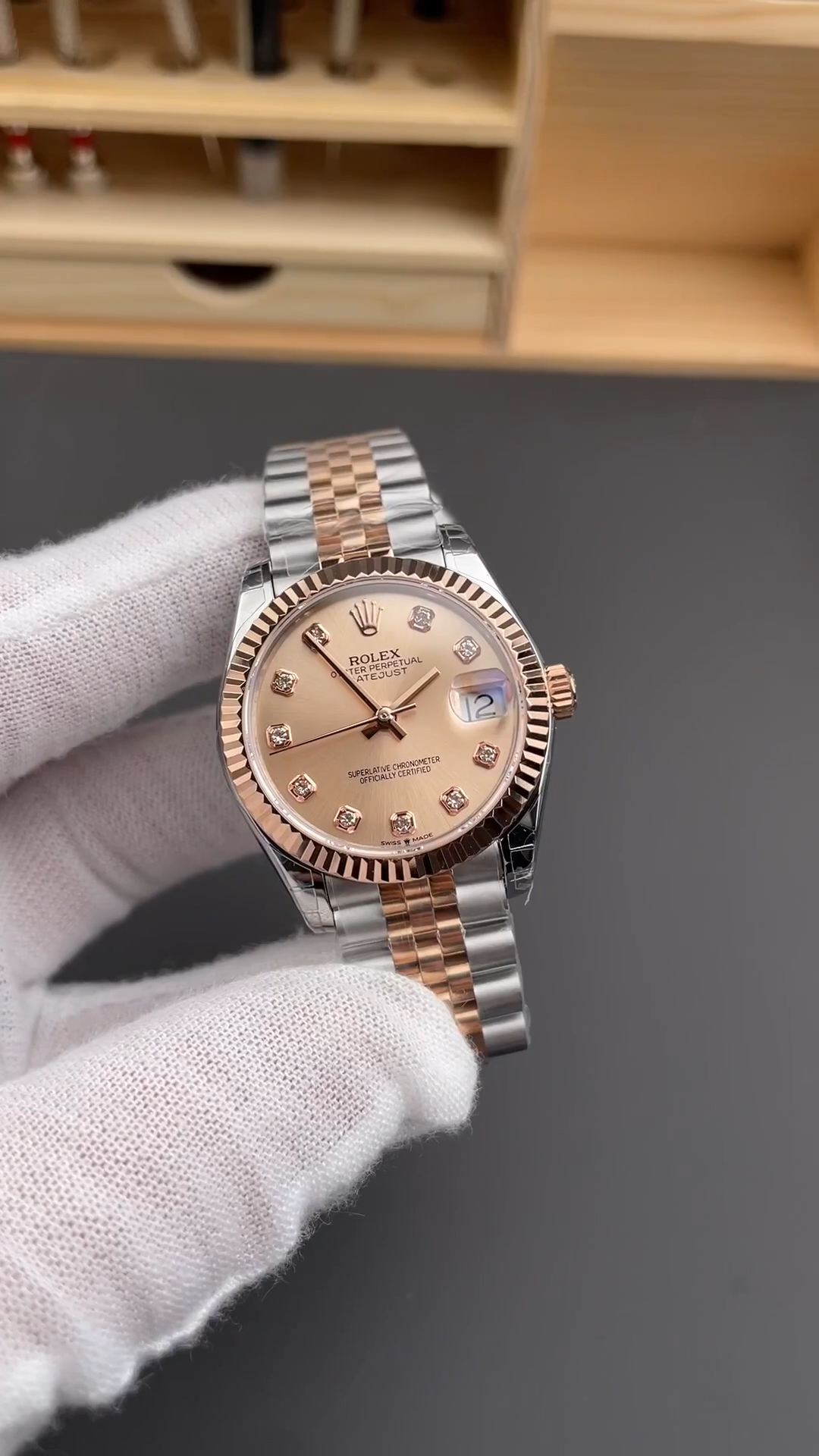 Rolex Datejust 31 Rose Diamond Dial M278271 0024 Women's Watch