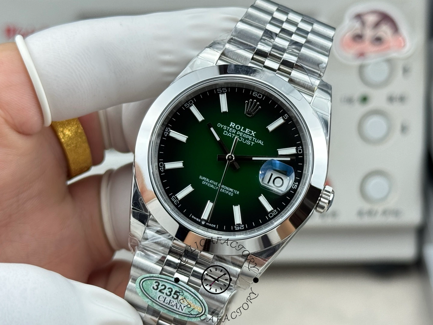 1:1 Rolex Datejust 126300-0026 41 Green Ombre Jubilee Replica