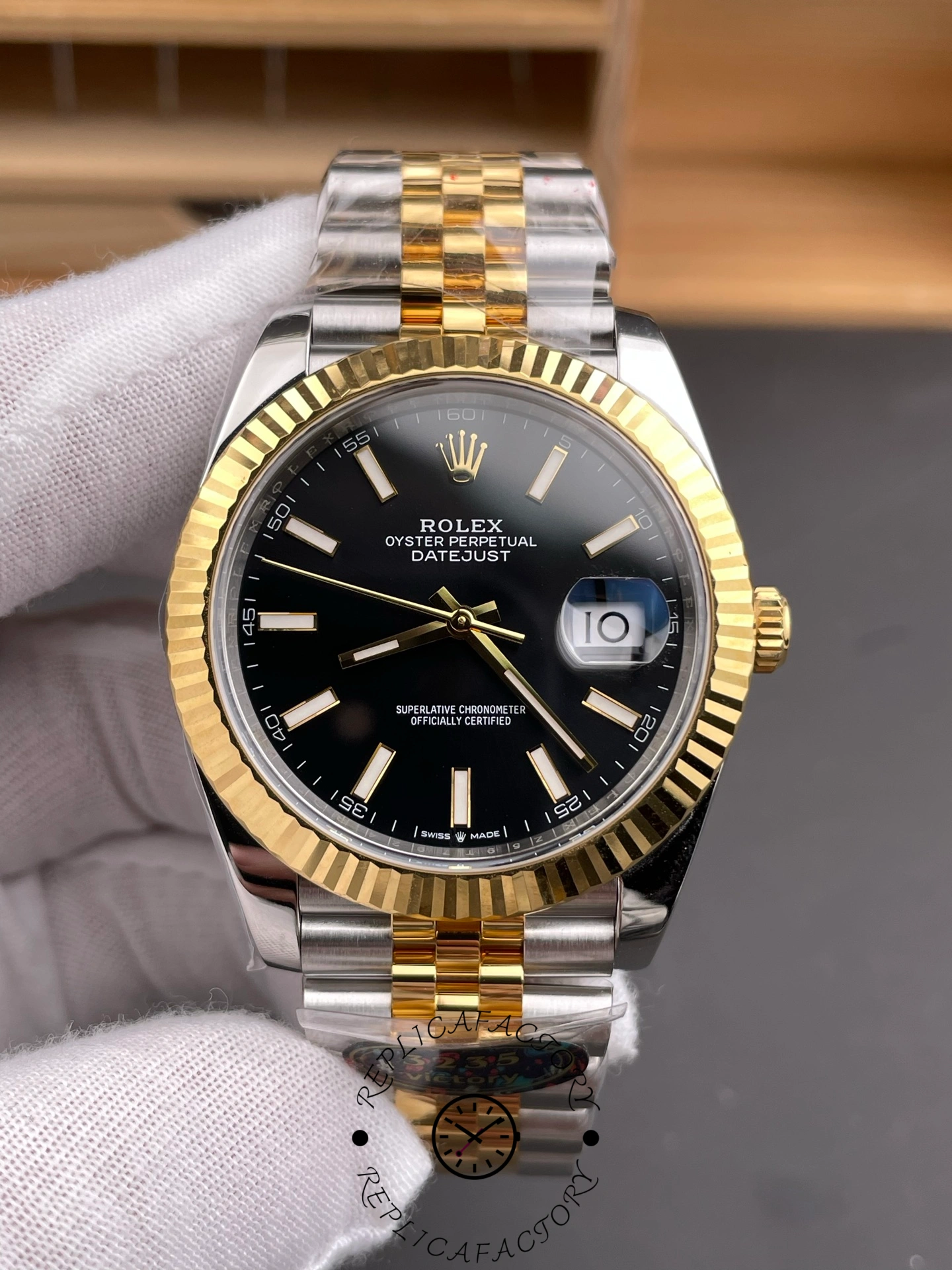 Rolex Datejust 41 Black Dial Gold & Steel 126333 0014 Men's Watch