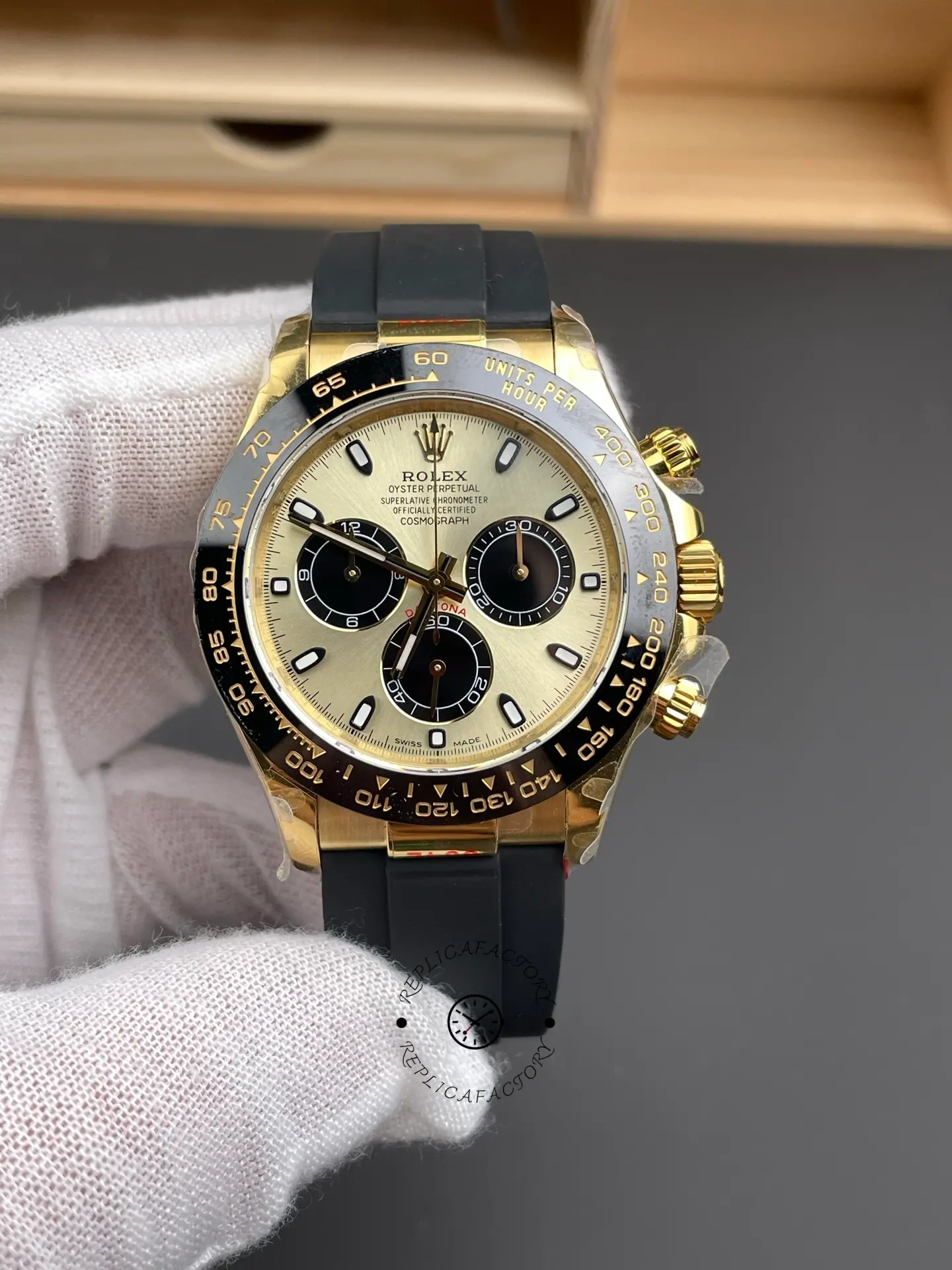 Rolex Daytona 116518LN Yellow Gold Champagne Dial 40mm Mens Replica Watch