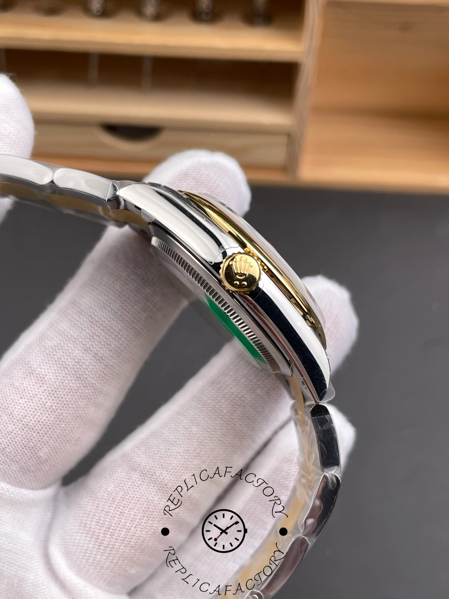 Rolex Datejust 36 Steel & Yellow Gold Mother of Pearl Diamond Dial M126203 0024 Women's Watch