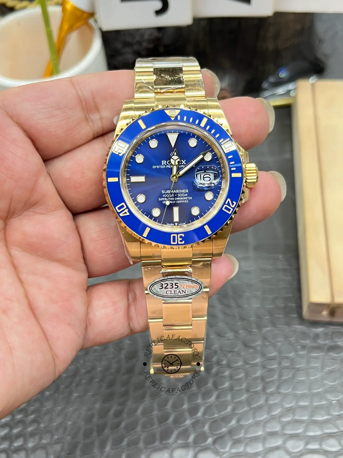 Rolex Submariner 126618LB Yellow Gold Blue Dial 41mm Mens Replica Watch