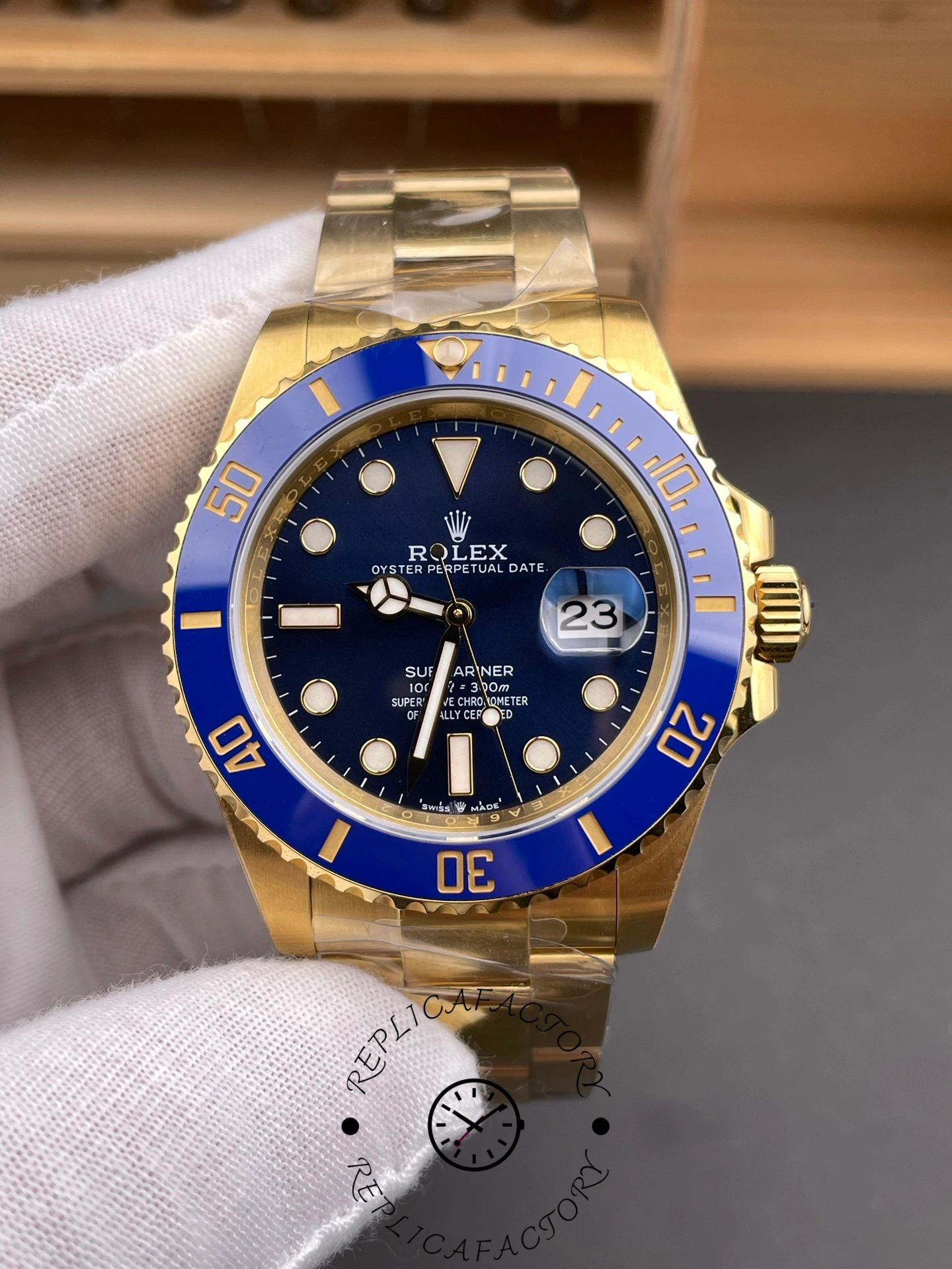 Rolex Submariner 126618LB Yellow Gold Blue Dial 41mm Mens Replica Watch