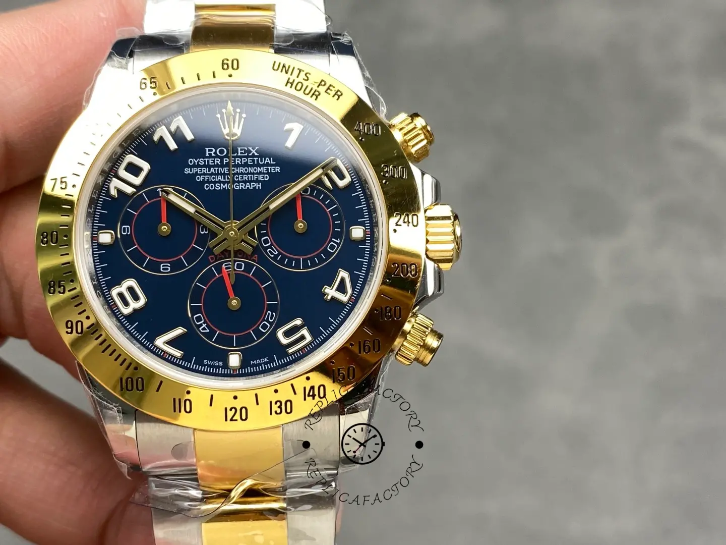 Rolex Daytona 116523 Steel Yellow Gold Blue Racing Dial 40mm Mens Replica Watch