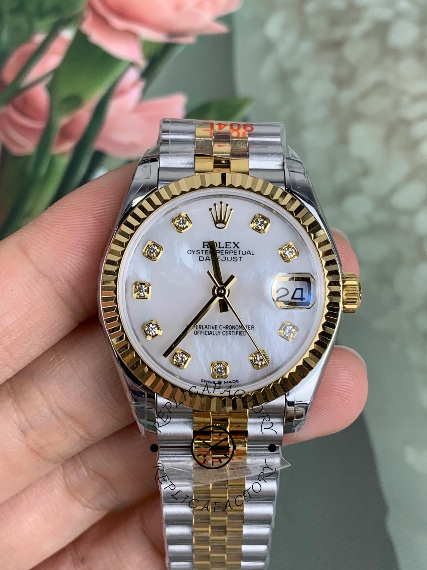 Rolex Datejust 31mm Stainless Steel and Yellow Gold 278273 0028 Mop Diamond Jubilee