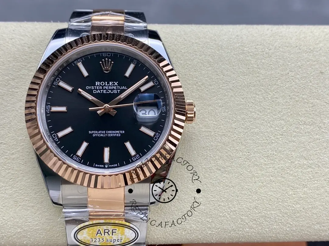 Rolex Datejust 41 Everose Gold Black Dial Oyster Bracelet 126331