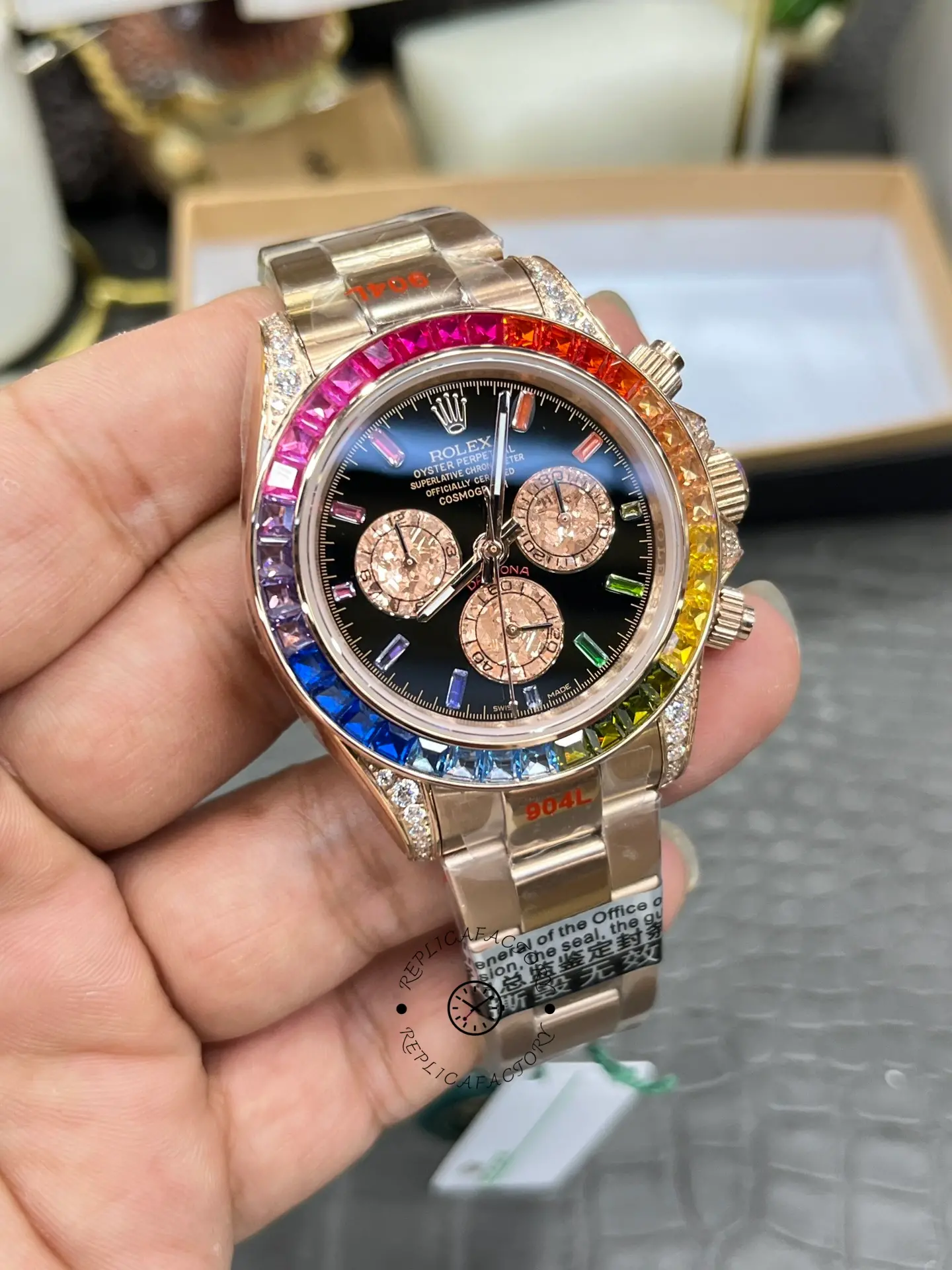Rolex Cosmograph Daytona 40mm Black Sapphire Rainbow Dial 116595RBOW