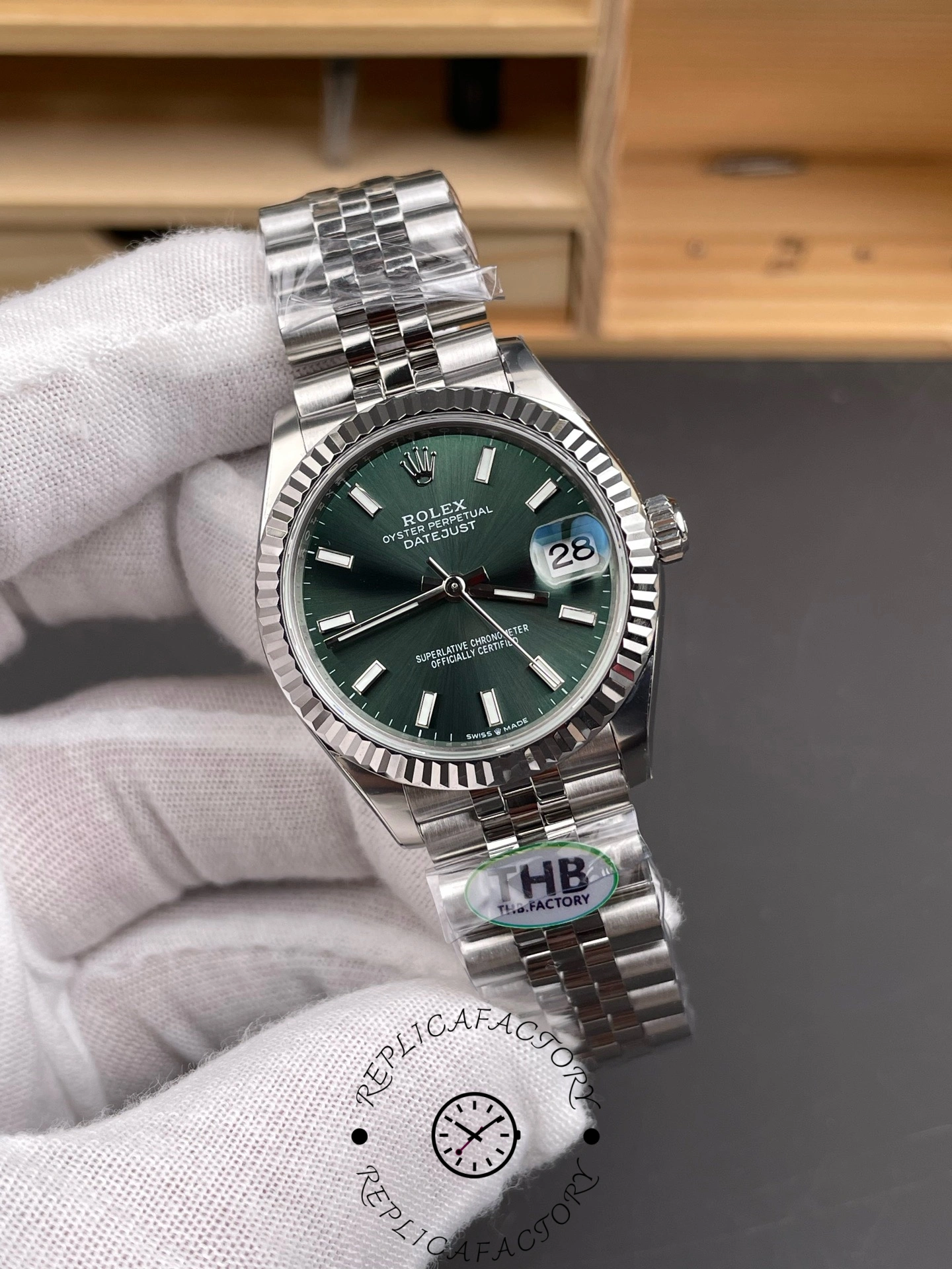 Rolex Datejust 31mm Stainless Steel 278274 0018 Mint Green Index Jubilee
