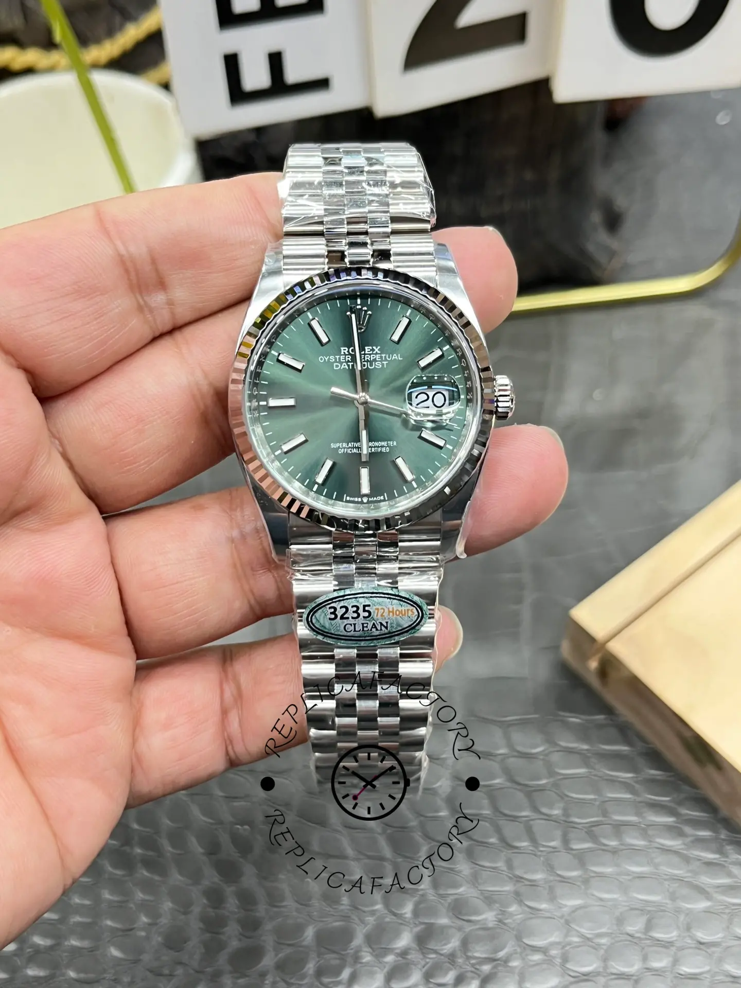Rolex Datejust 126234 Stainless Steel Mint Green Dial 36MM Unisex Replica Watch