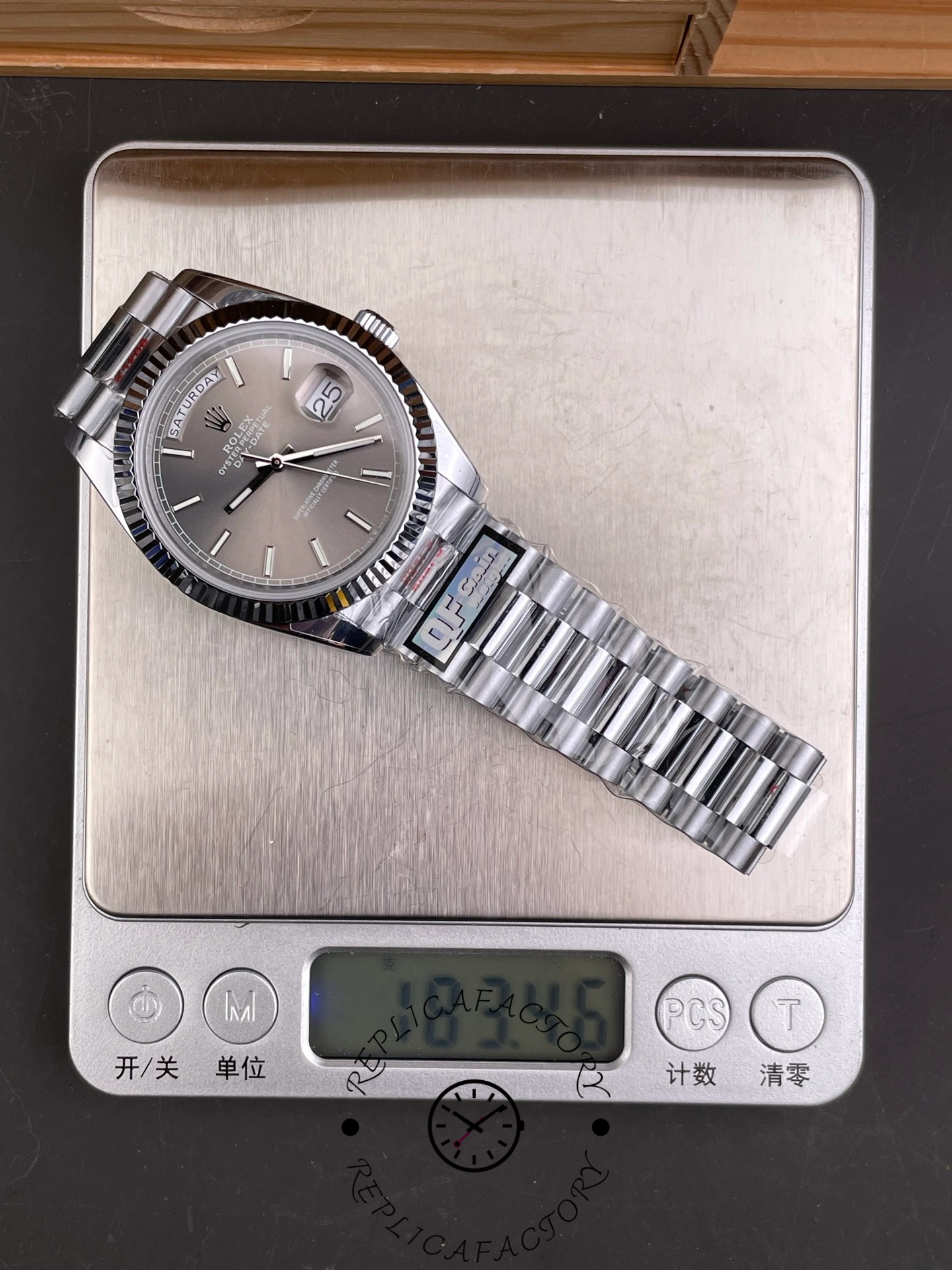 Rolex Day Date 40 18K White Gold Slate Dial M228239 0060 Men's Watch