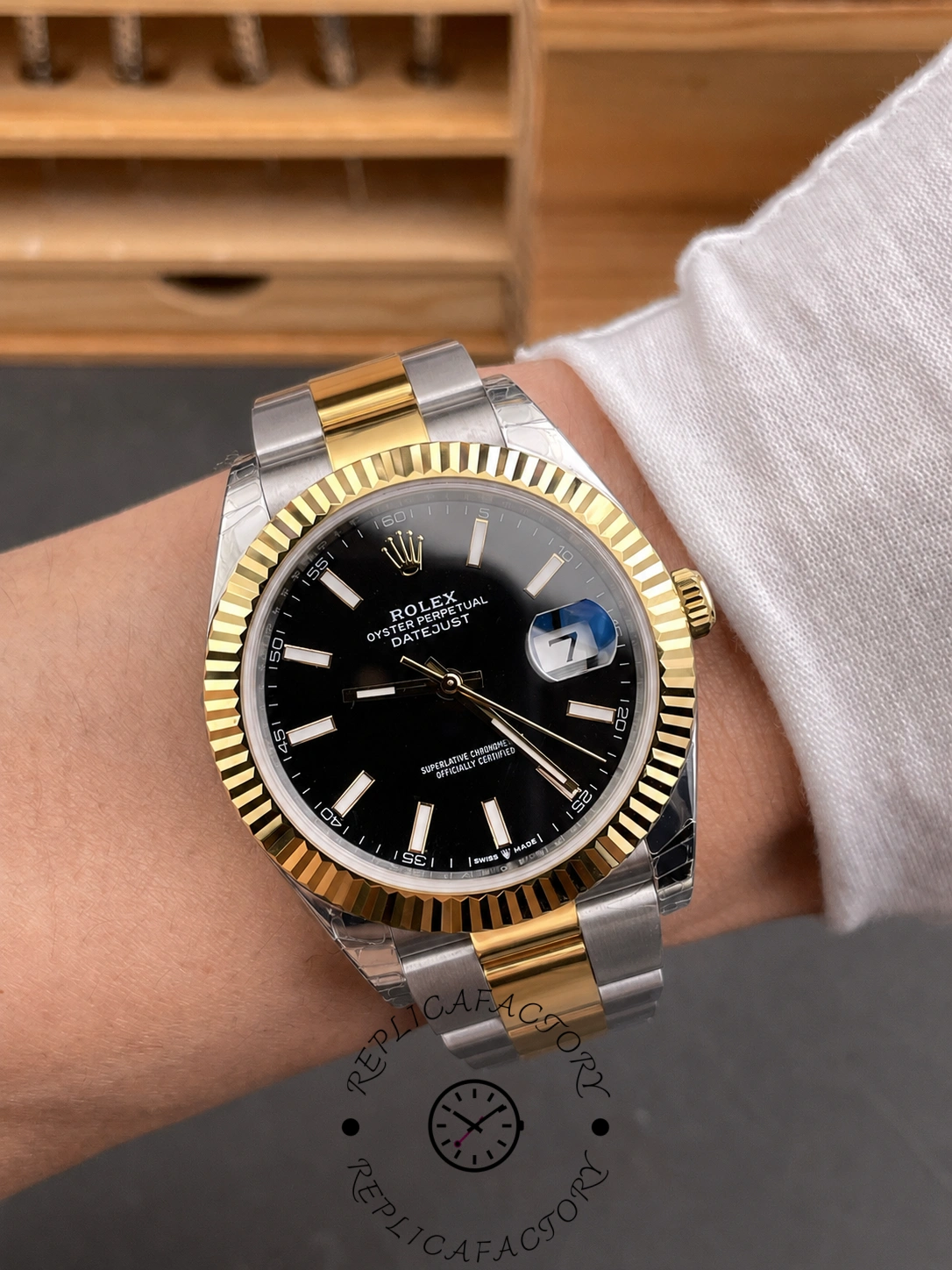 Rolex Datejust 41 Black Dial Fluted Bezel 126333 0013 Men's Watch
