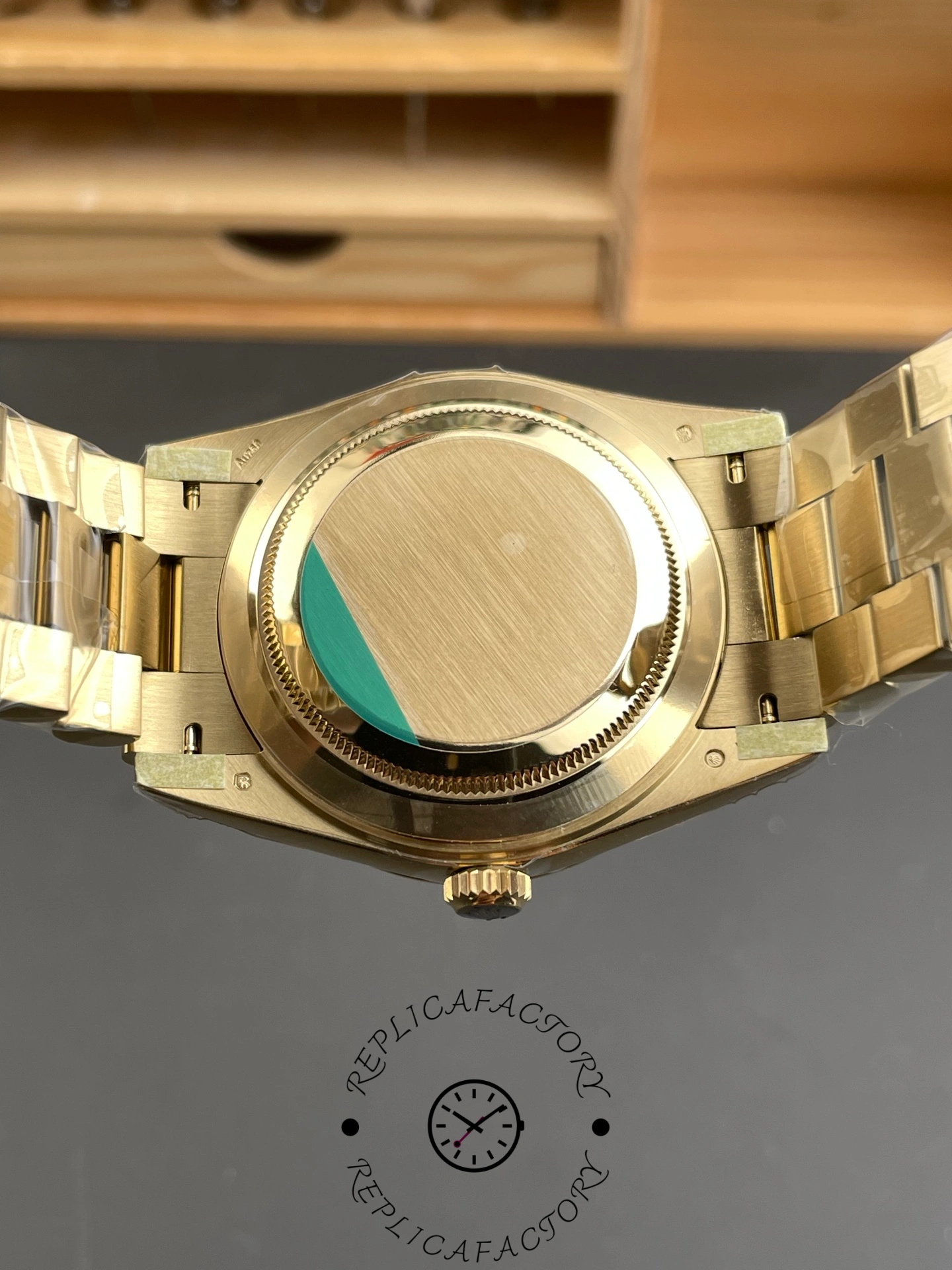 Rolex Day Date 40 18K Yellow Gold Green Dial Diamond Bezel M228348RBR 0040 Men's Watch