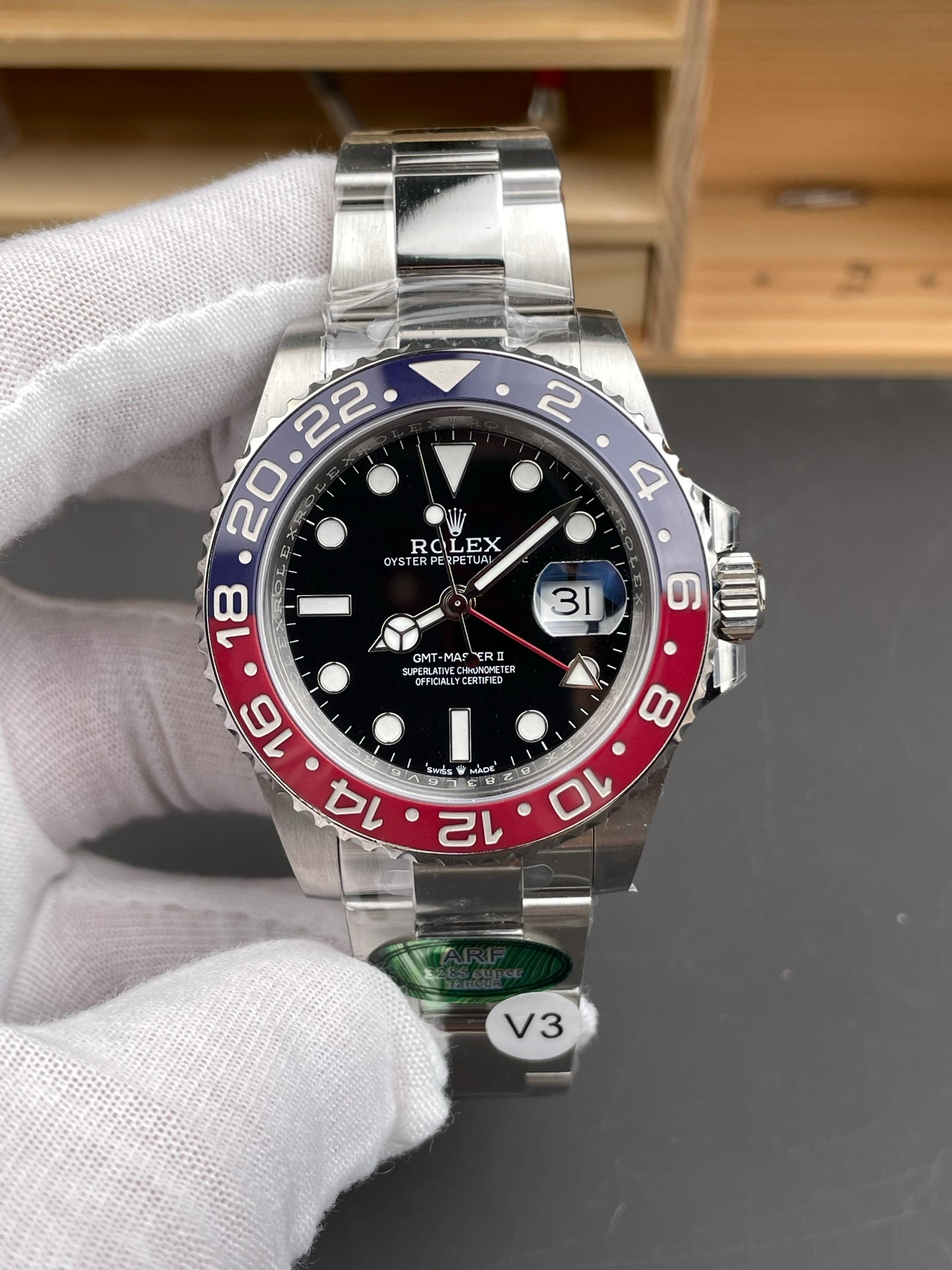 ARF GMT-Master II front view showing dial and bezel