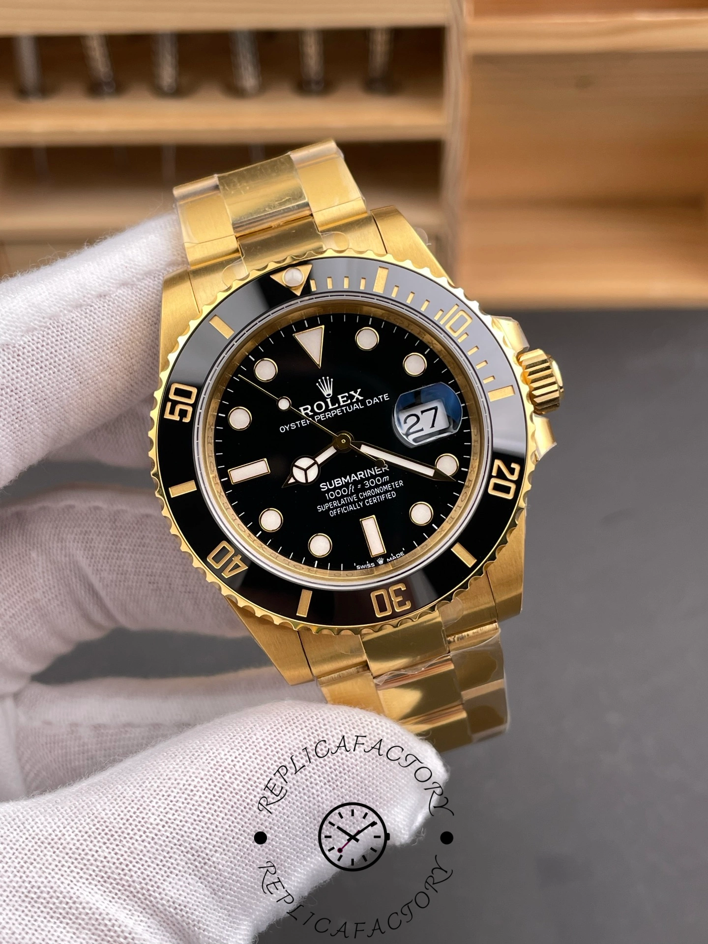 Rolex Submariner 126618LN Yellow Gold Black Dial 41mm Mens Replica Watch