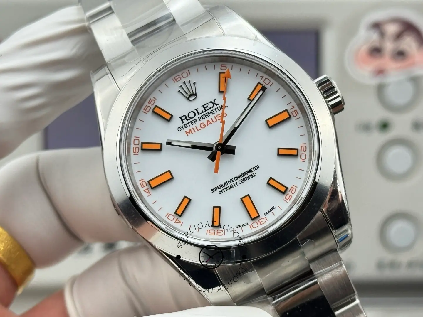 Rolex Milgauss 116400-0002 Automatic White Dial 40mm Mens Replica Watch