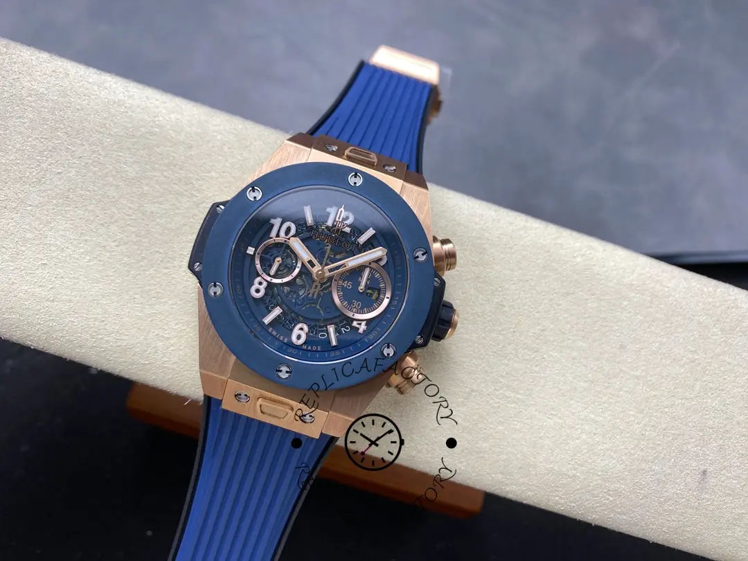 Replica Hublot Big Bang Unico King Gold Blue Ceramic 421.OL.5180.RX