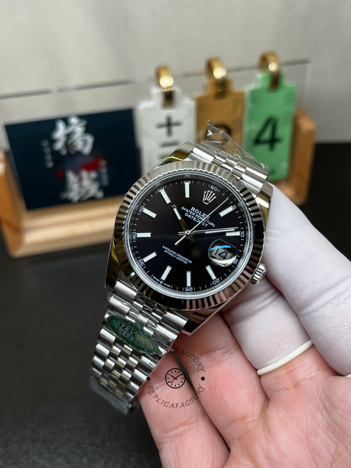Rolex Datejust 41mm Stainless Steel 126334 0018 Black Index Jubilee