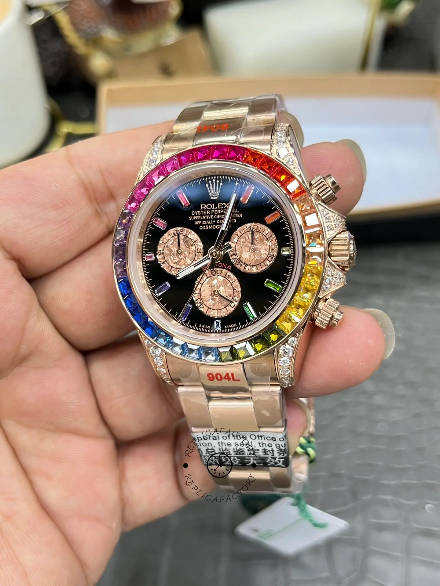 Rolex Cosmograph Daytona 40mm Black Sapphire Rainbow Dial 116595RBOW
