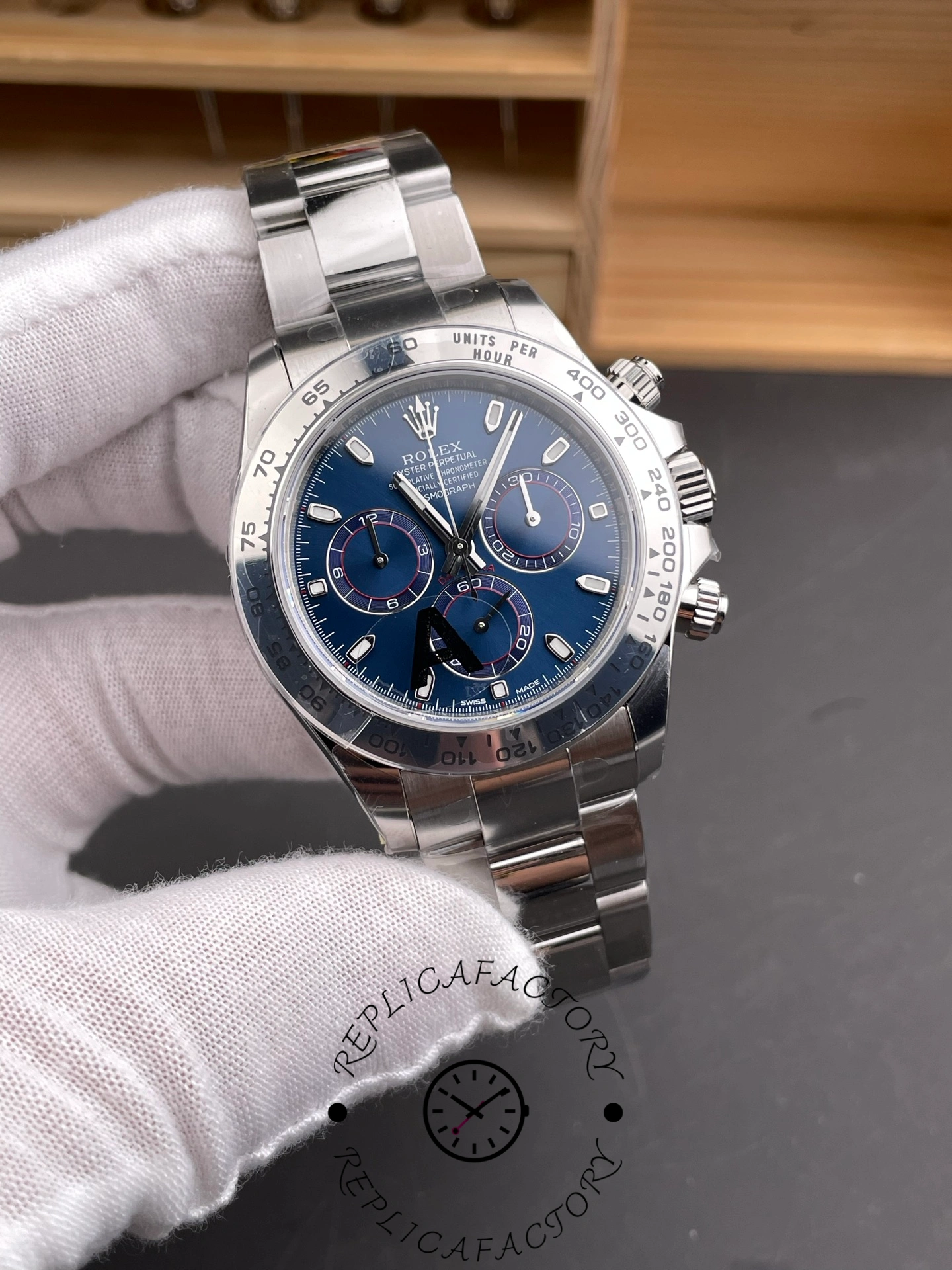 Rolex Cosmograph Daytona 116509 Blue Index Dial 40MM Mens Replica Watch