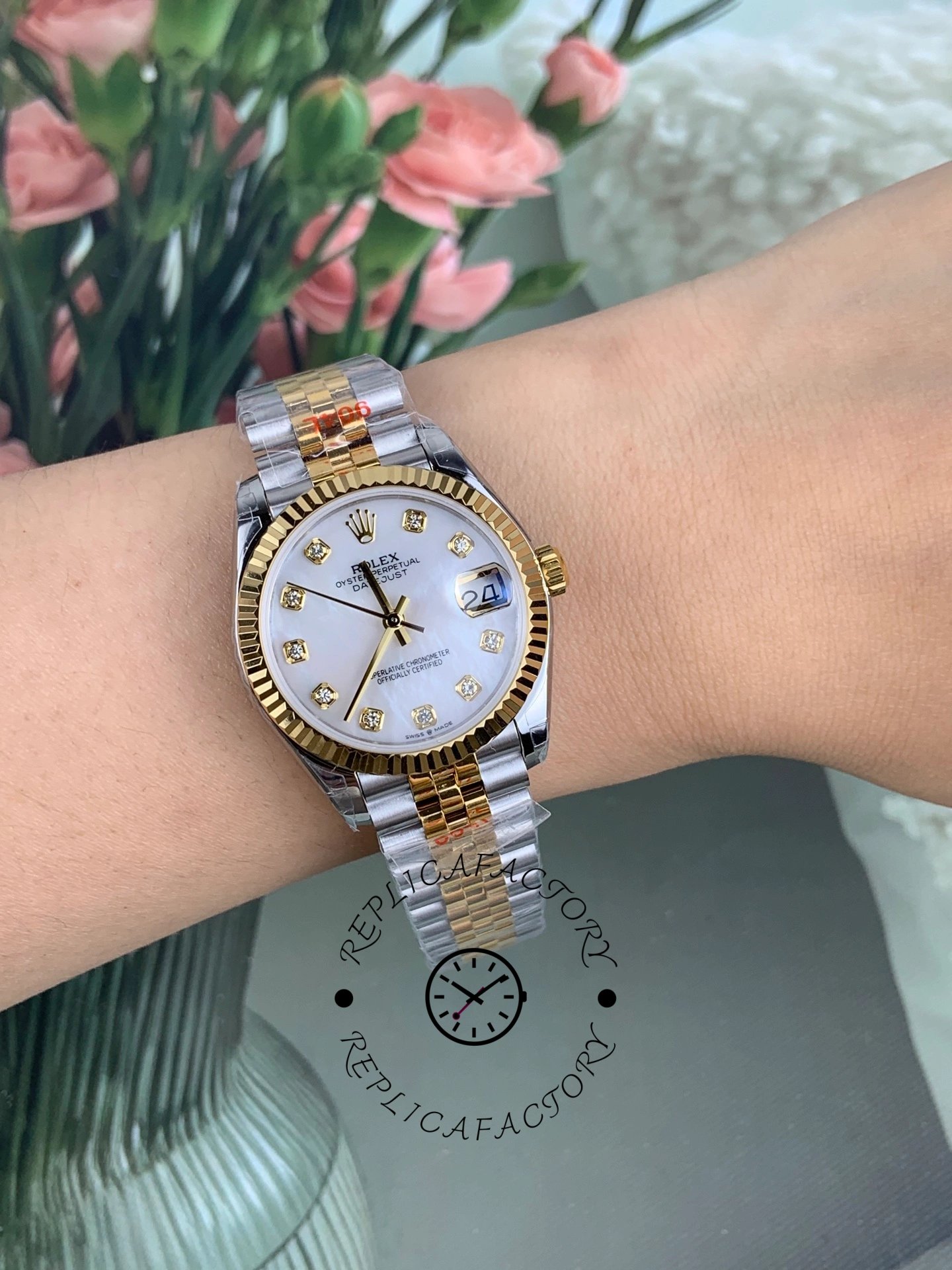 Rolex Datejust 31mm Stainless Steel and Yellow Gold 278273 0028 Mop Diamond Jubilee
