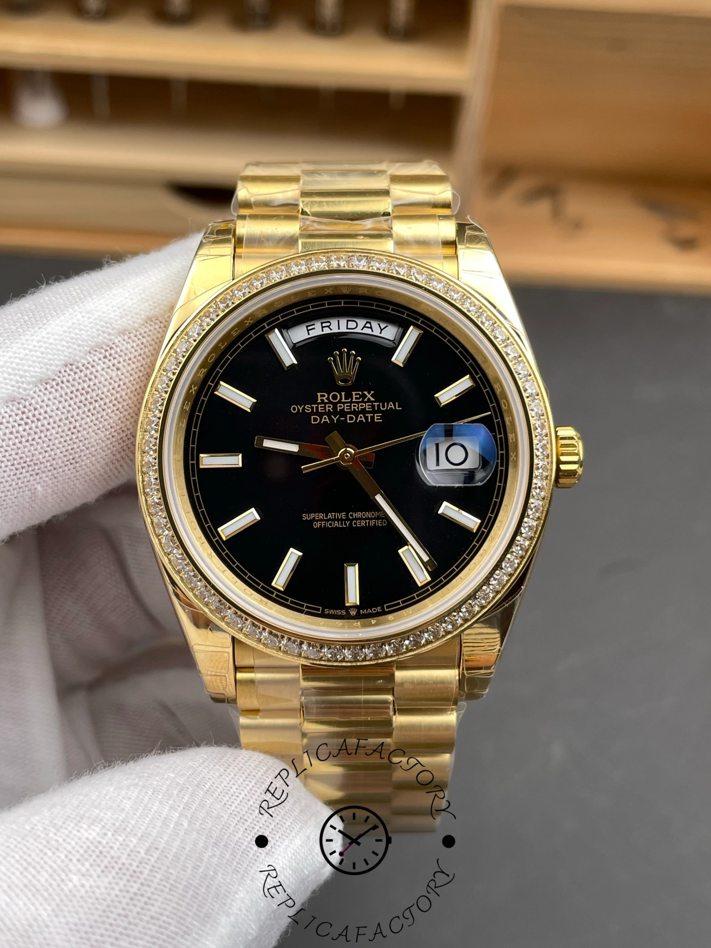 Rolex Day-Date 228398TBR 0041 Diamond Bezel 40mm