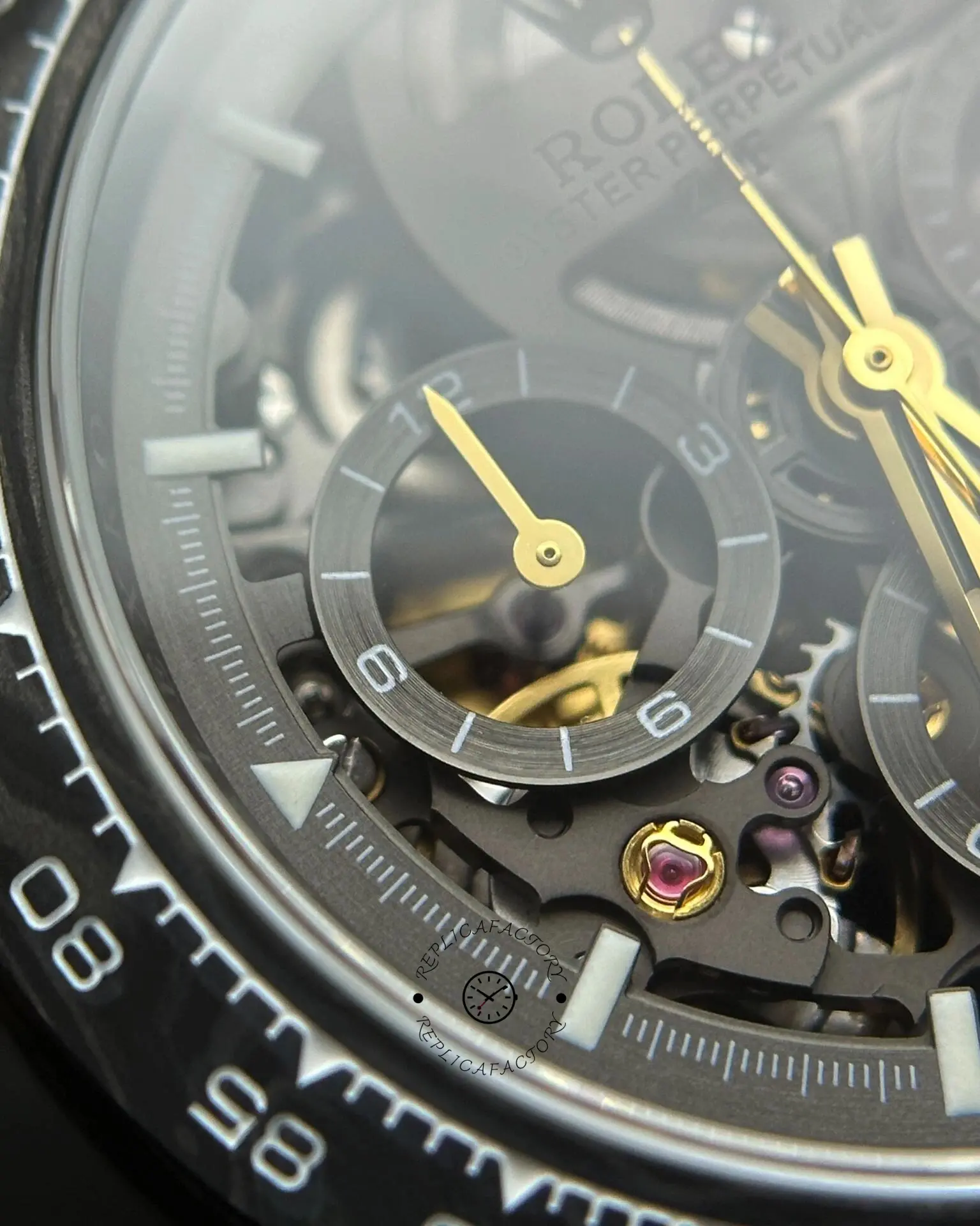 Rolex Daytona DIW Carbon Fiber Skeleton Black Replica Watch